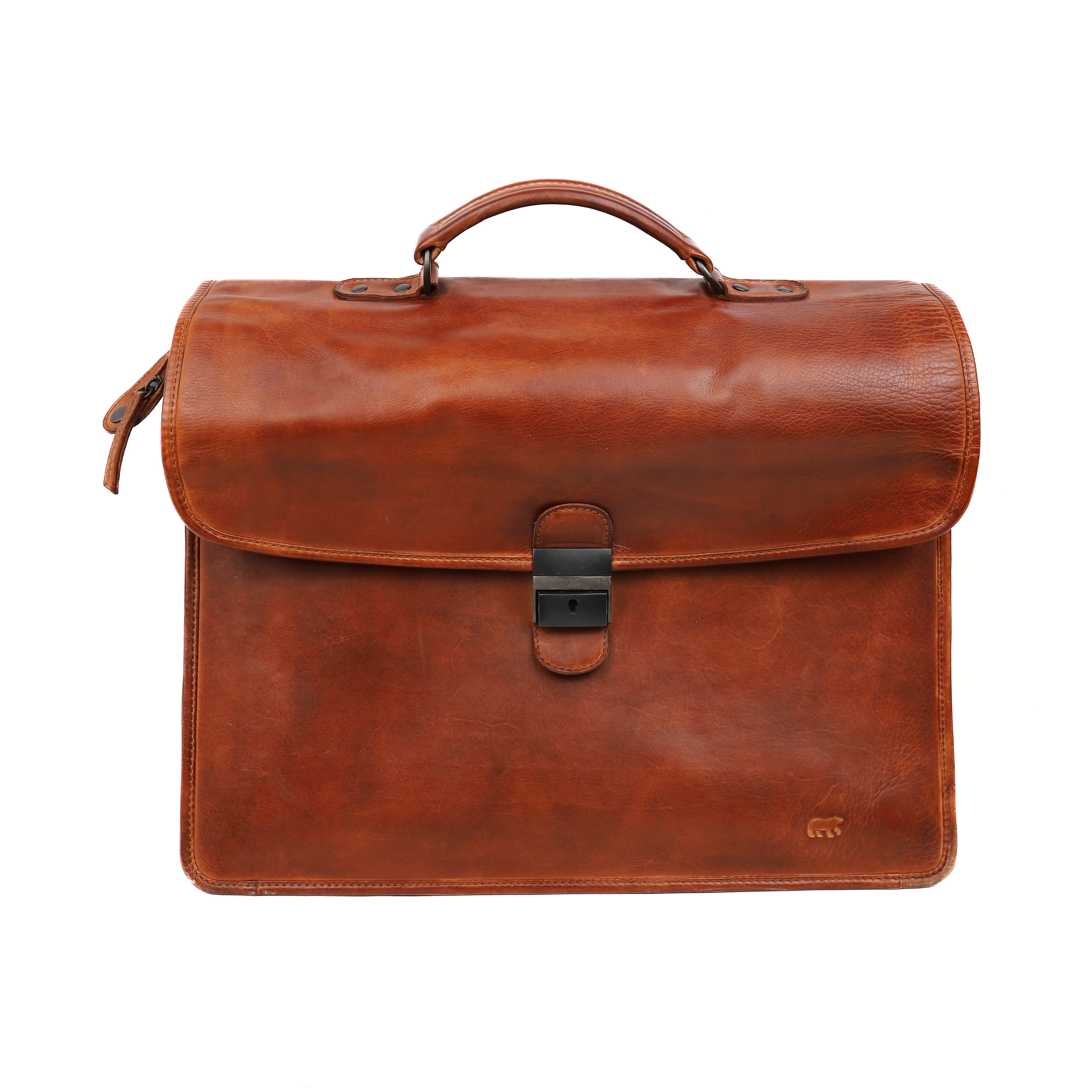 2nd Chance: Large briefcase/laptop bag 'Gert' cognac