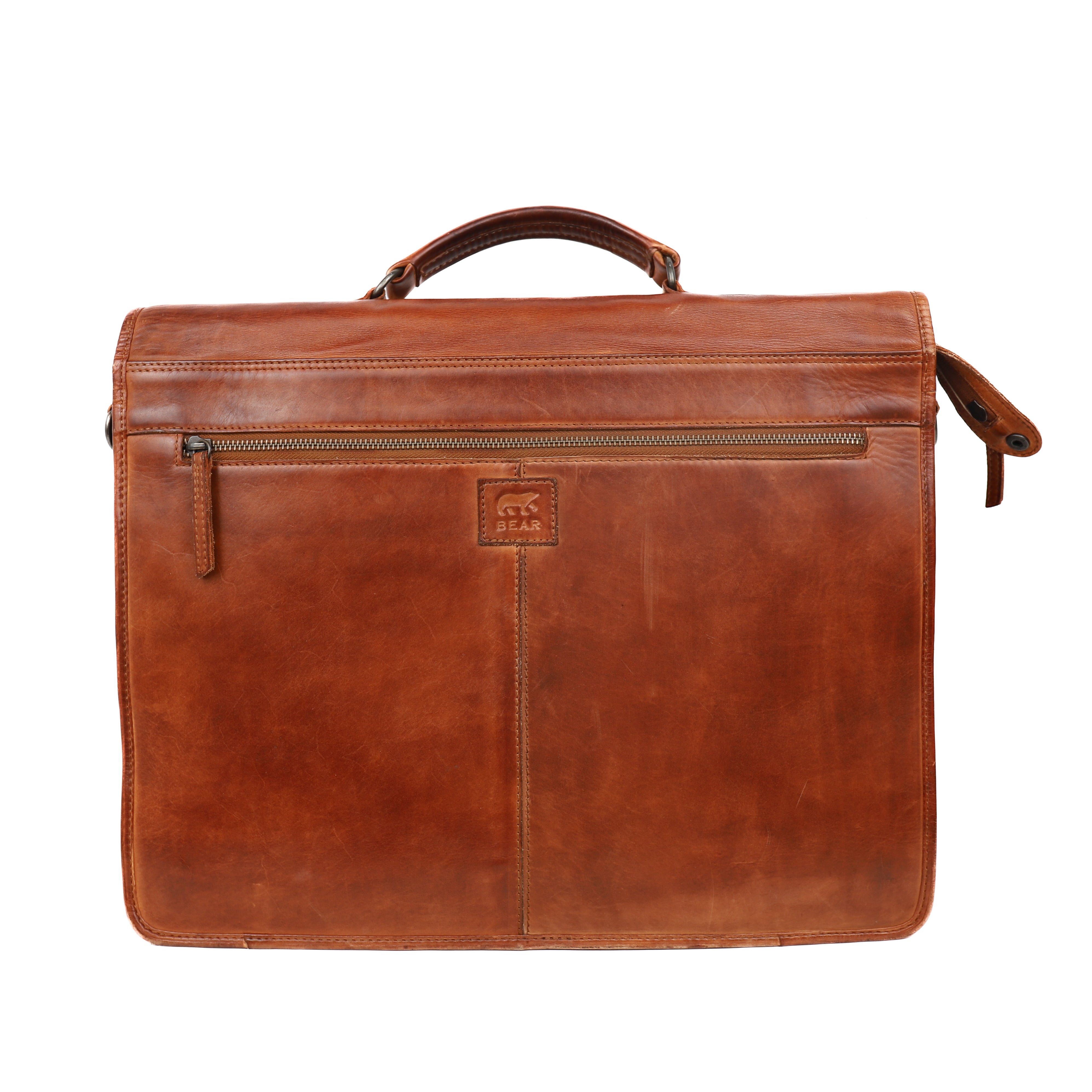 2nd Chance: Large briefcase/laptop bag 'Gert' cognac