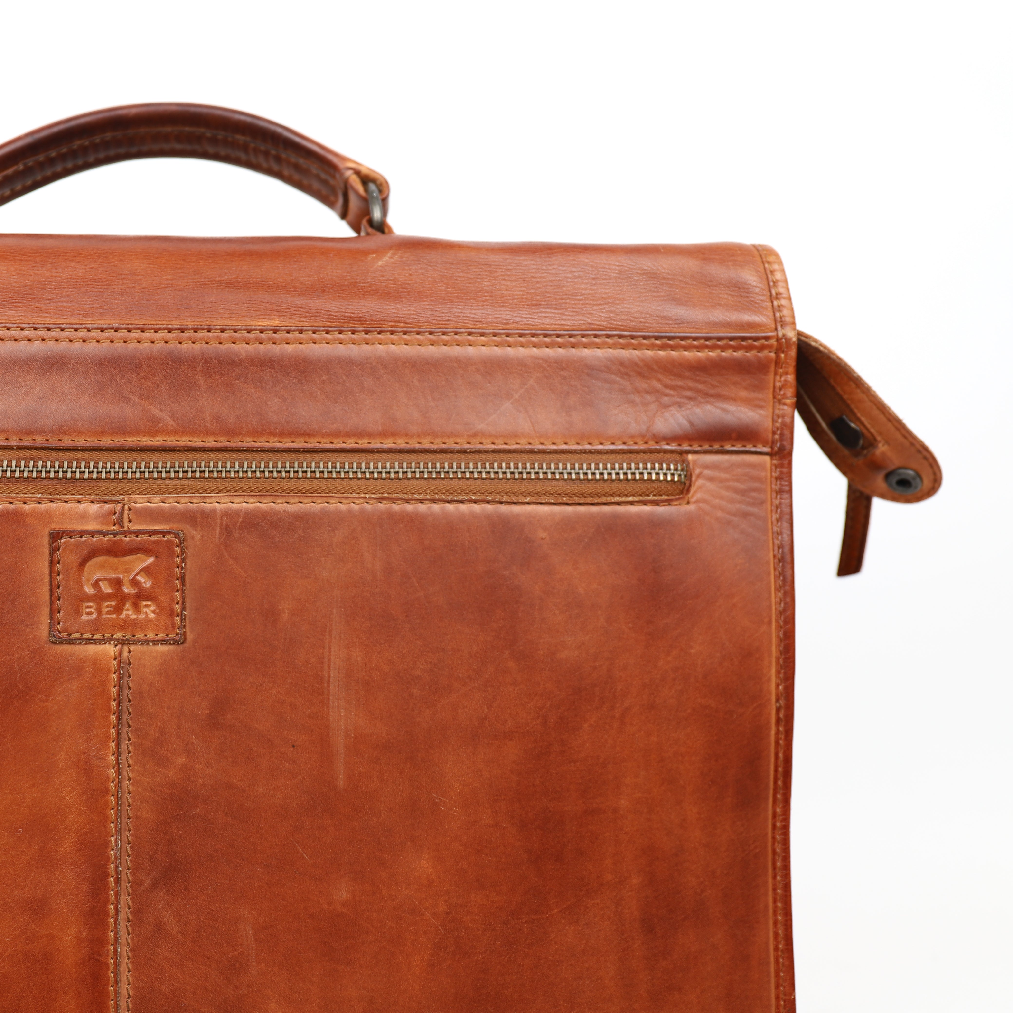 2nd Chance: Large briefcase/laptop bag 'Gert' cognac