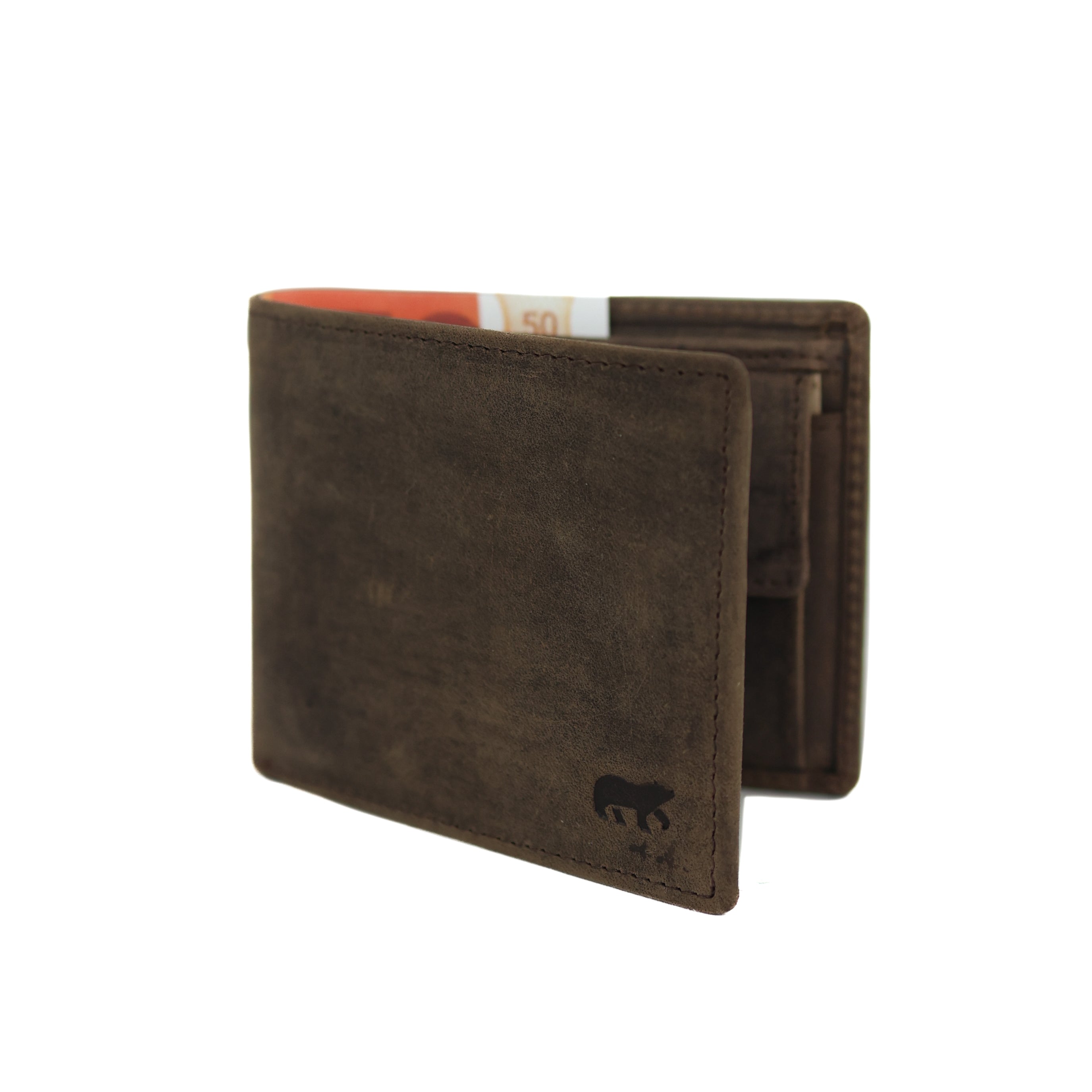 Kleine heren portemonnee/billfold 'Lucas' bruin