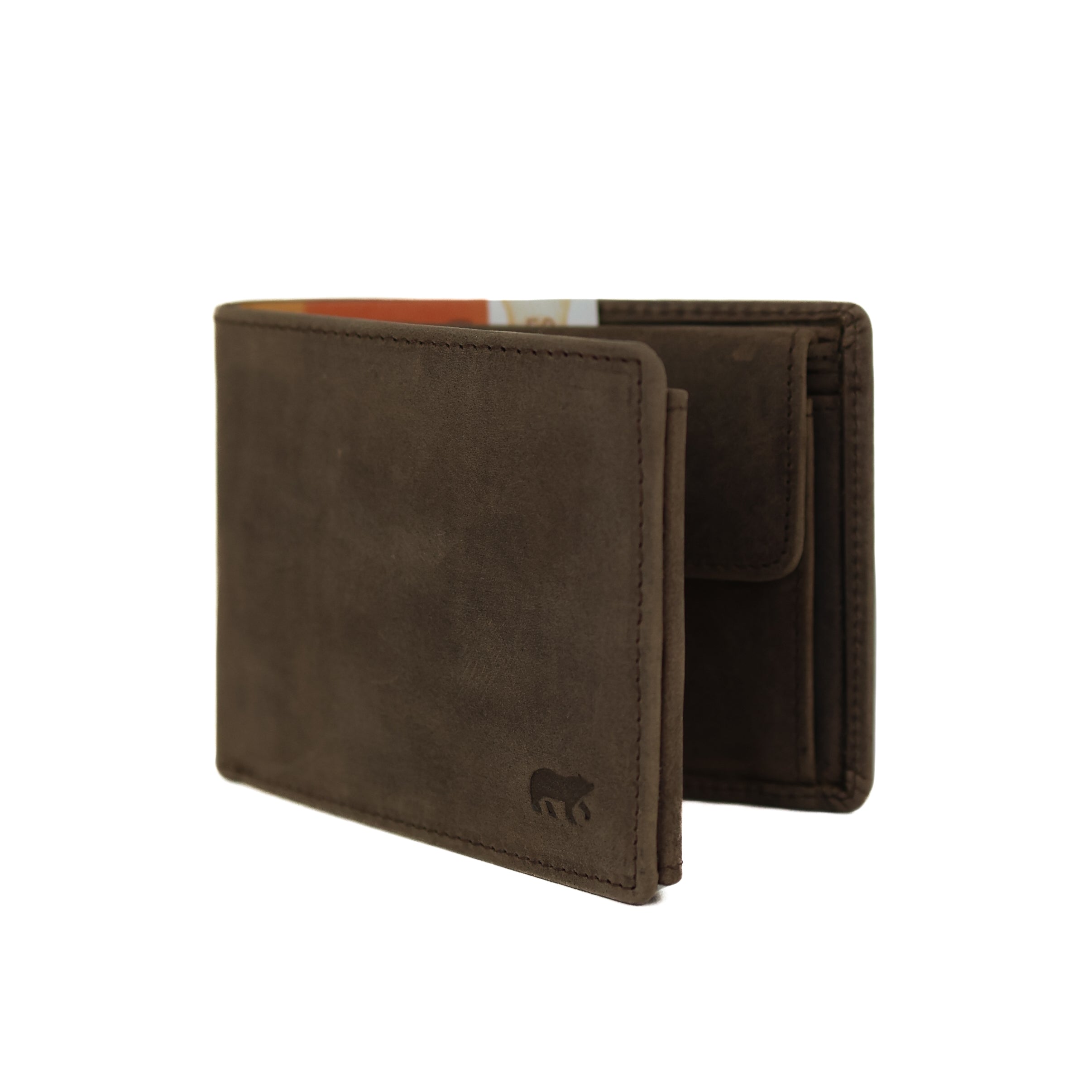 Ruime herenportemonnee/billfold 'Jan' bruin