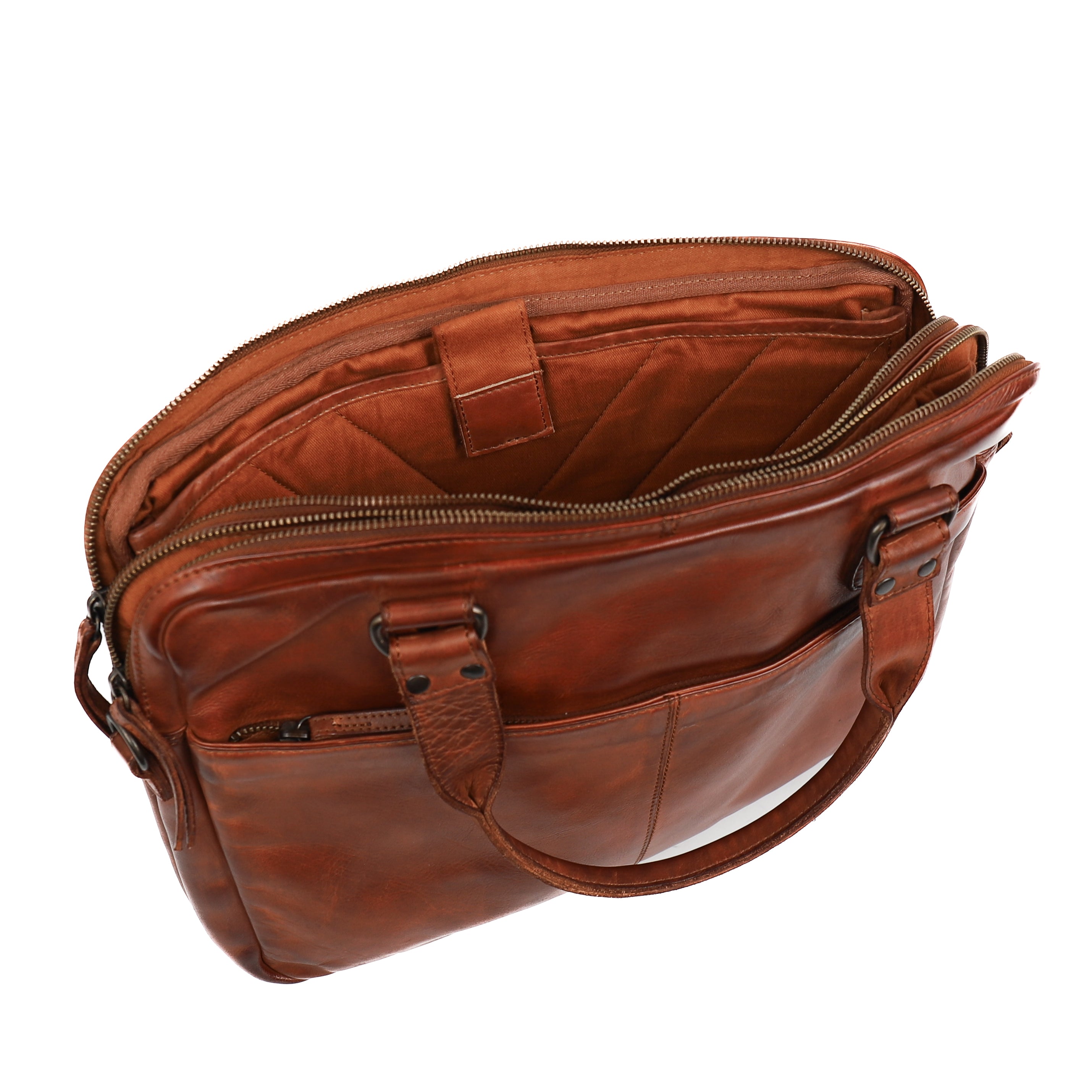 Laptop bag 'Teun' cognac - CL 41022