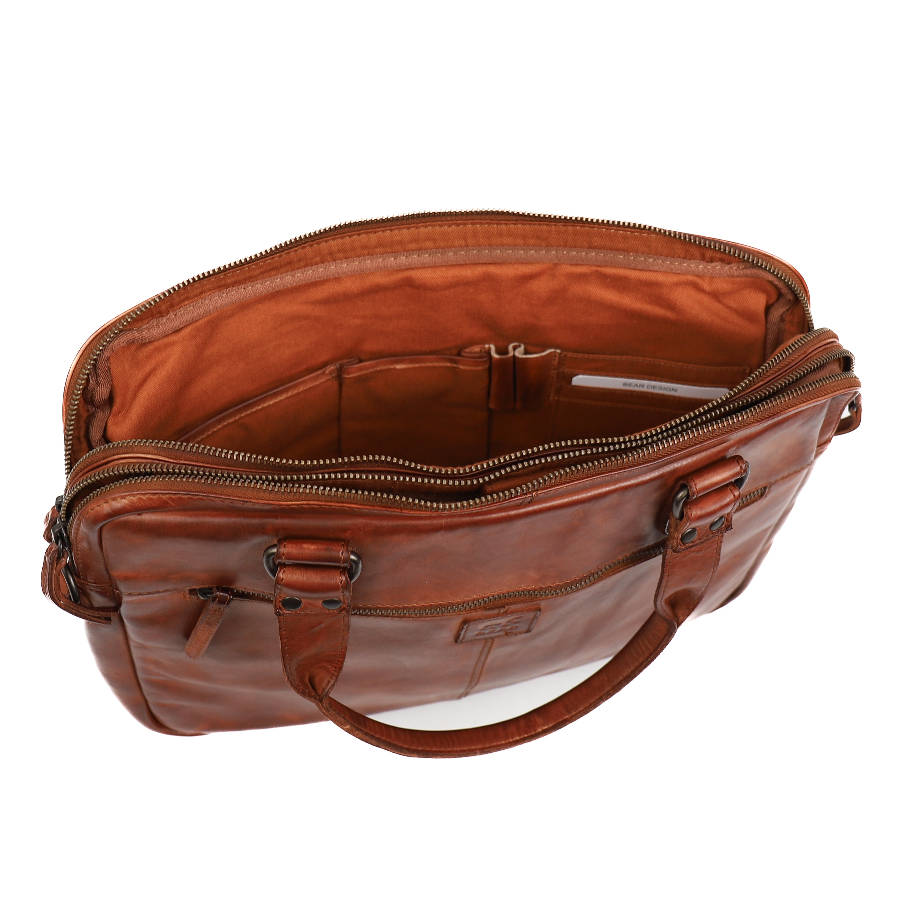 Laptop bag 'Teun' cognac - CL 41022