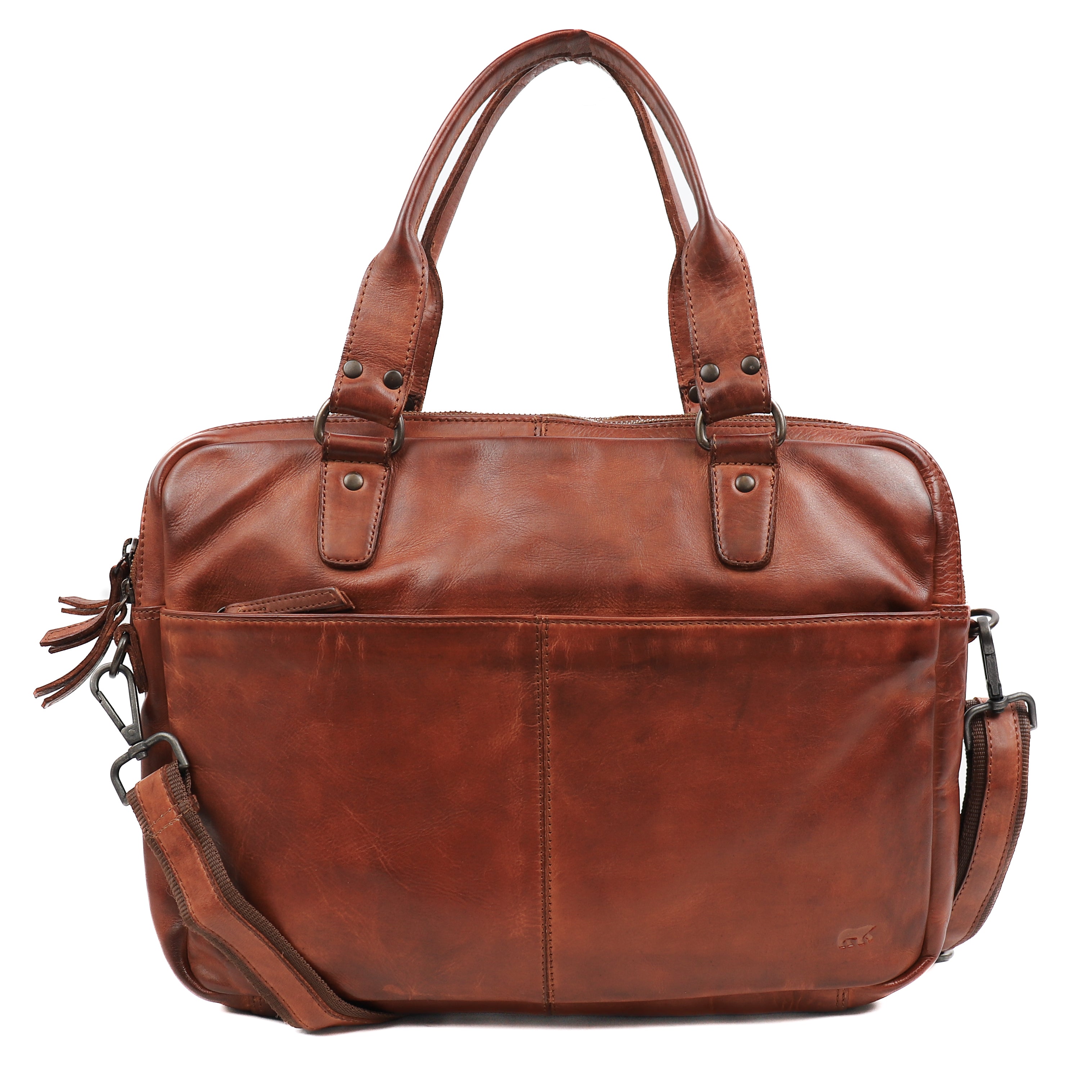 Laptop bag 'Teun' cognac - CL 41022