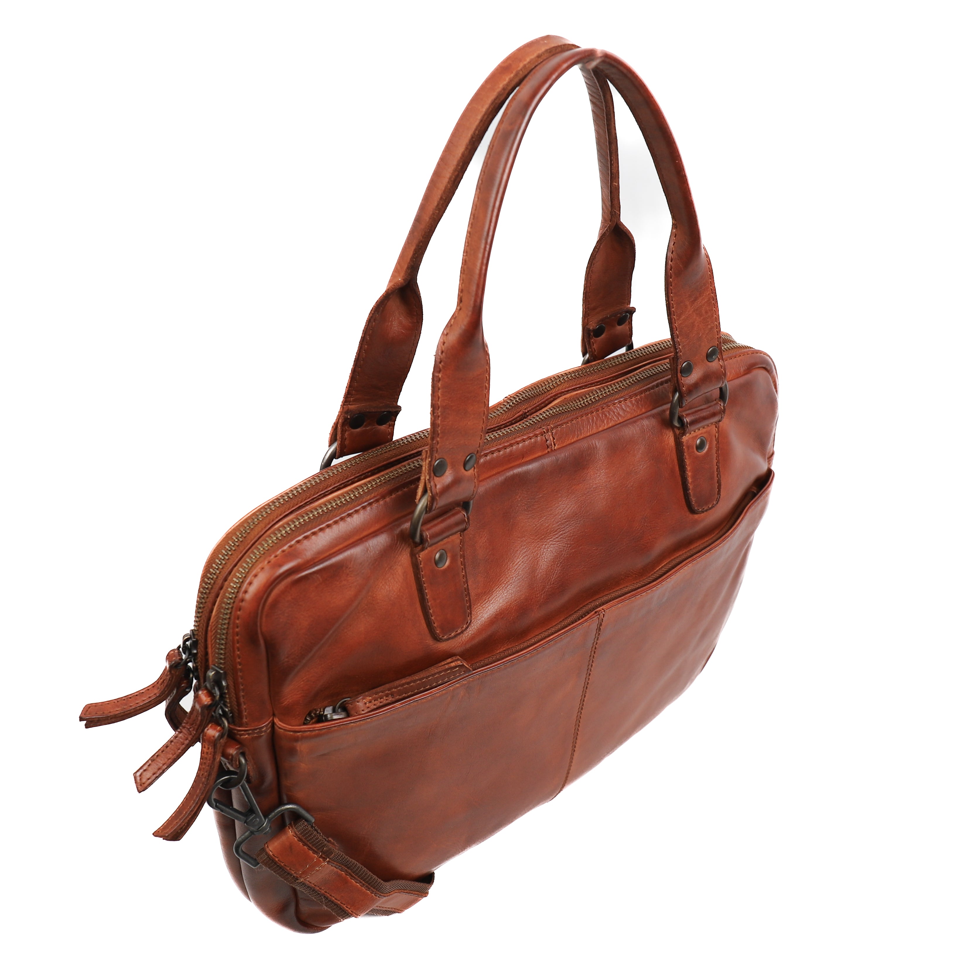 Laptop bag 'Teun' cognac - CL 41022