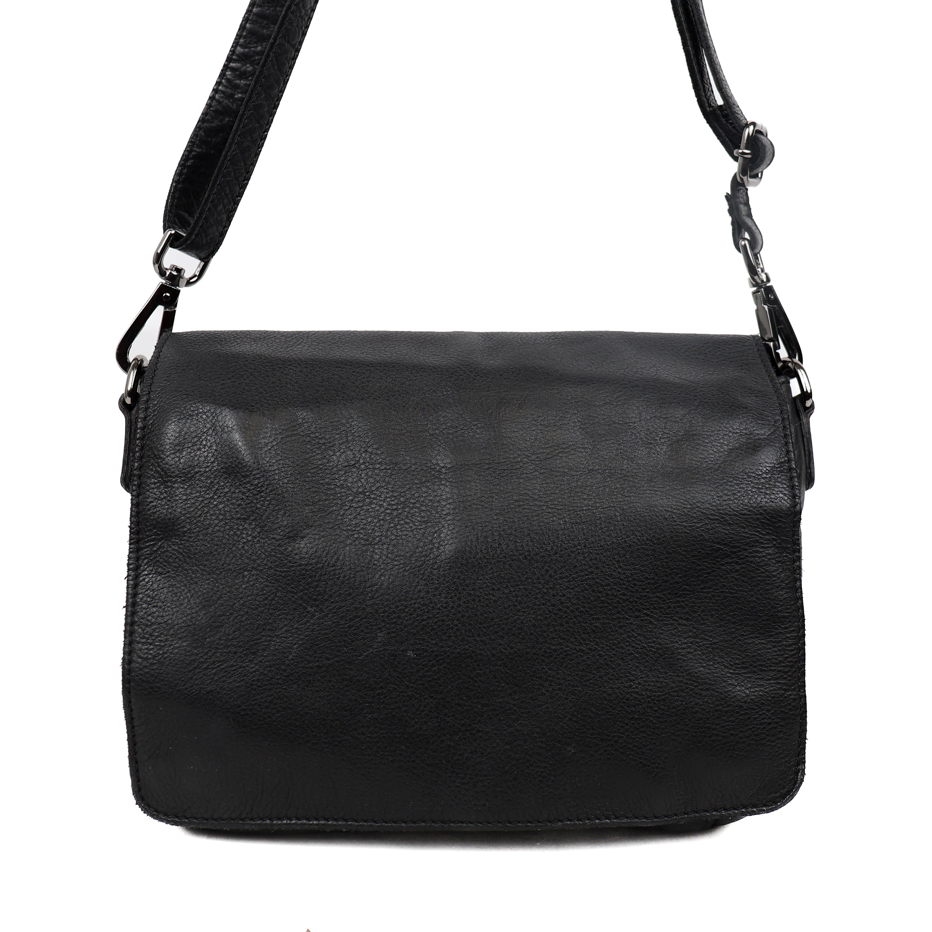 Shoulder bag with flap 'Rens' black