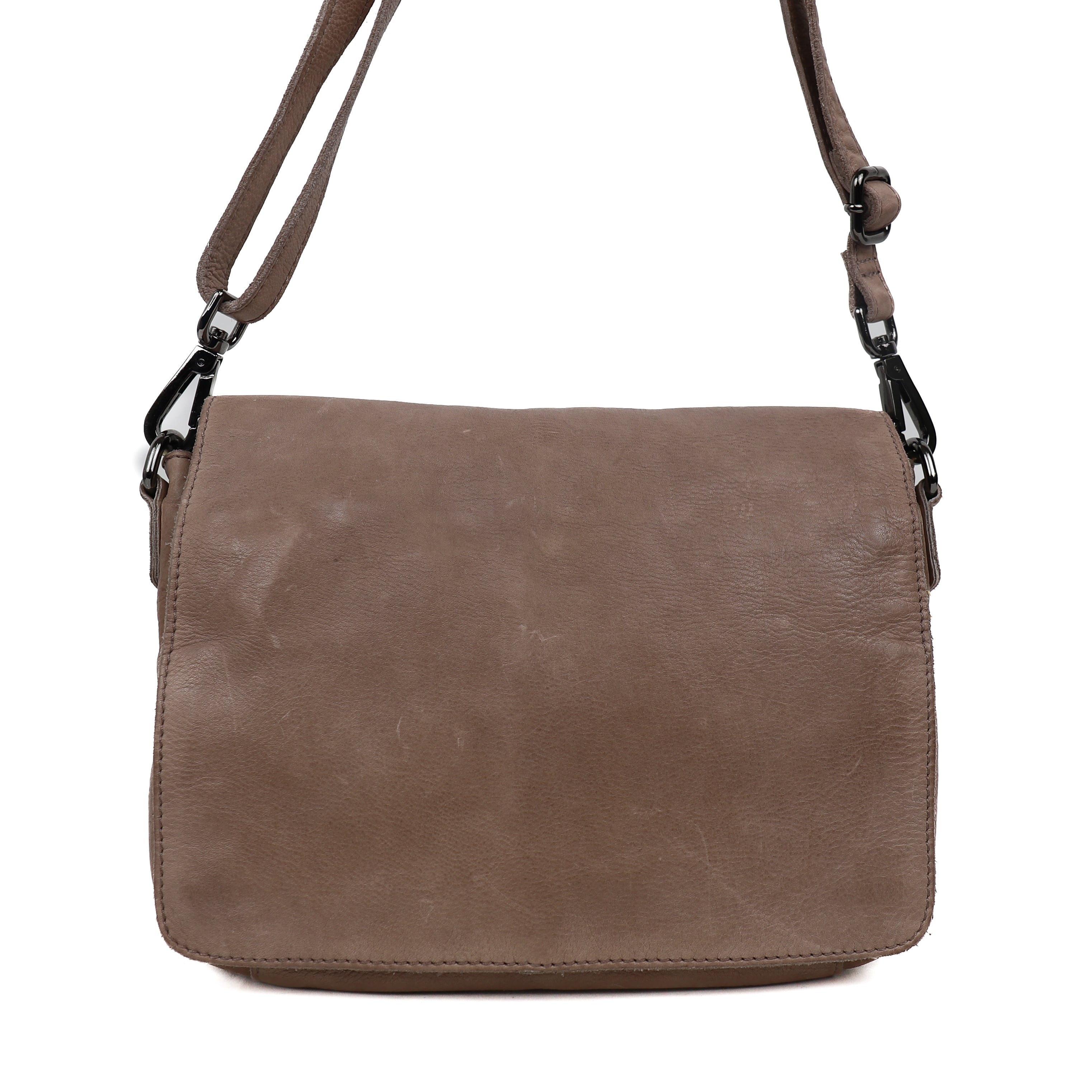 Schoudertas met flap 'Rens' taupe