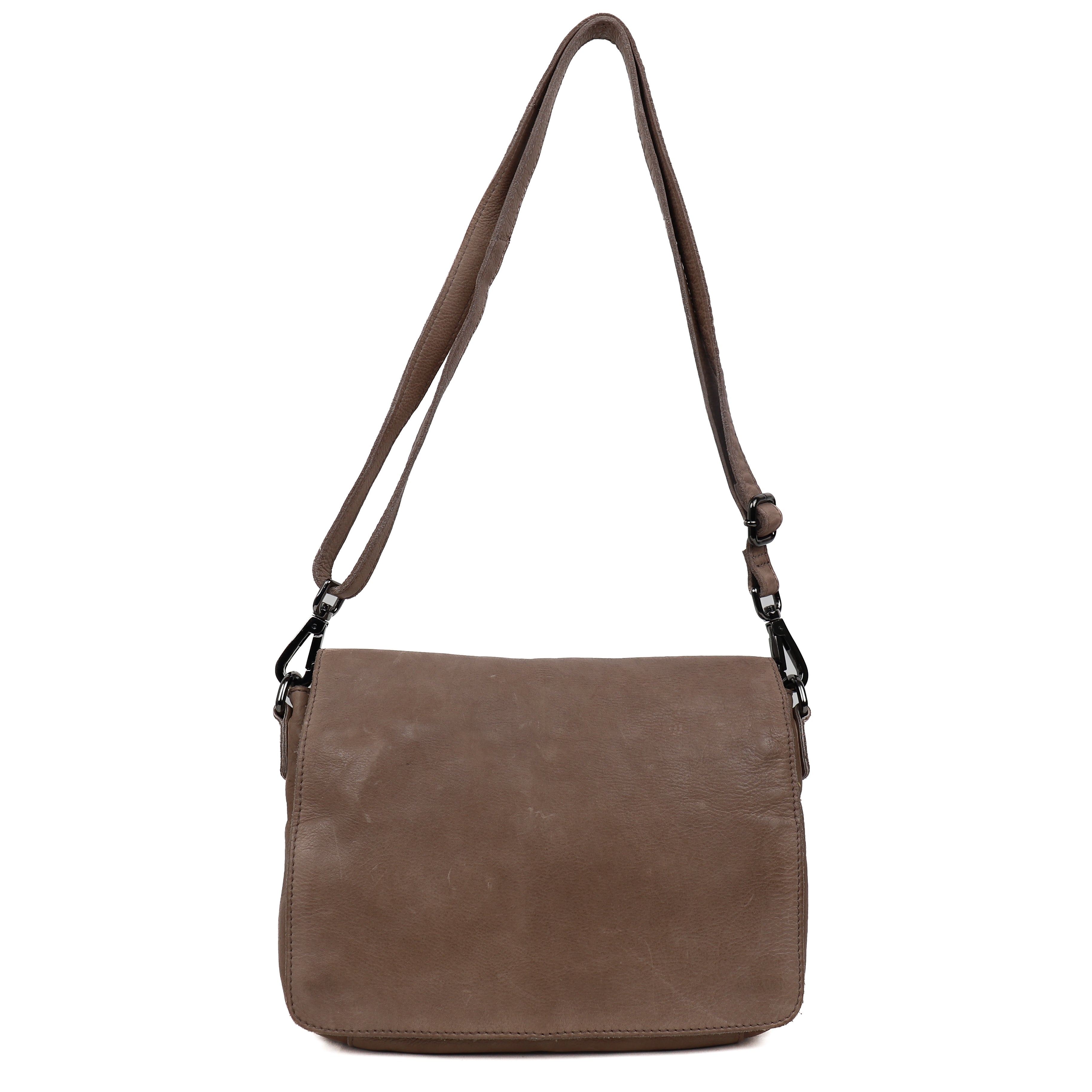 Schoudertas met flap 'Rens' taupe