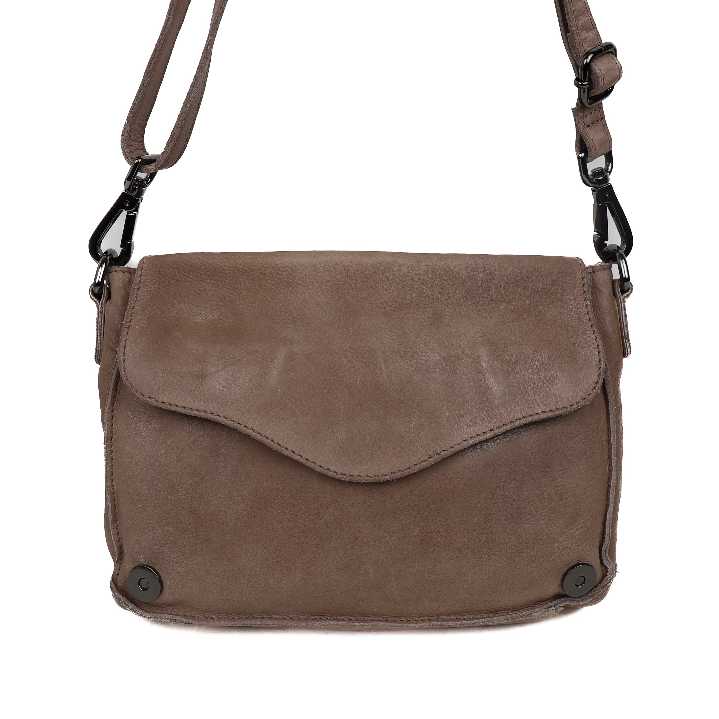 Schoudertas met flap 'Rens' taupe