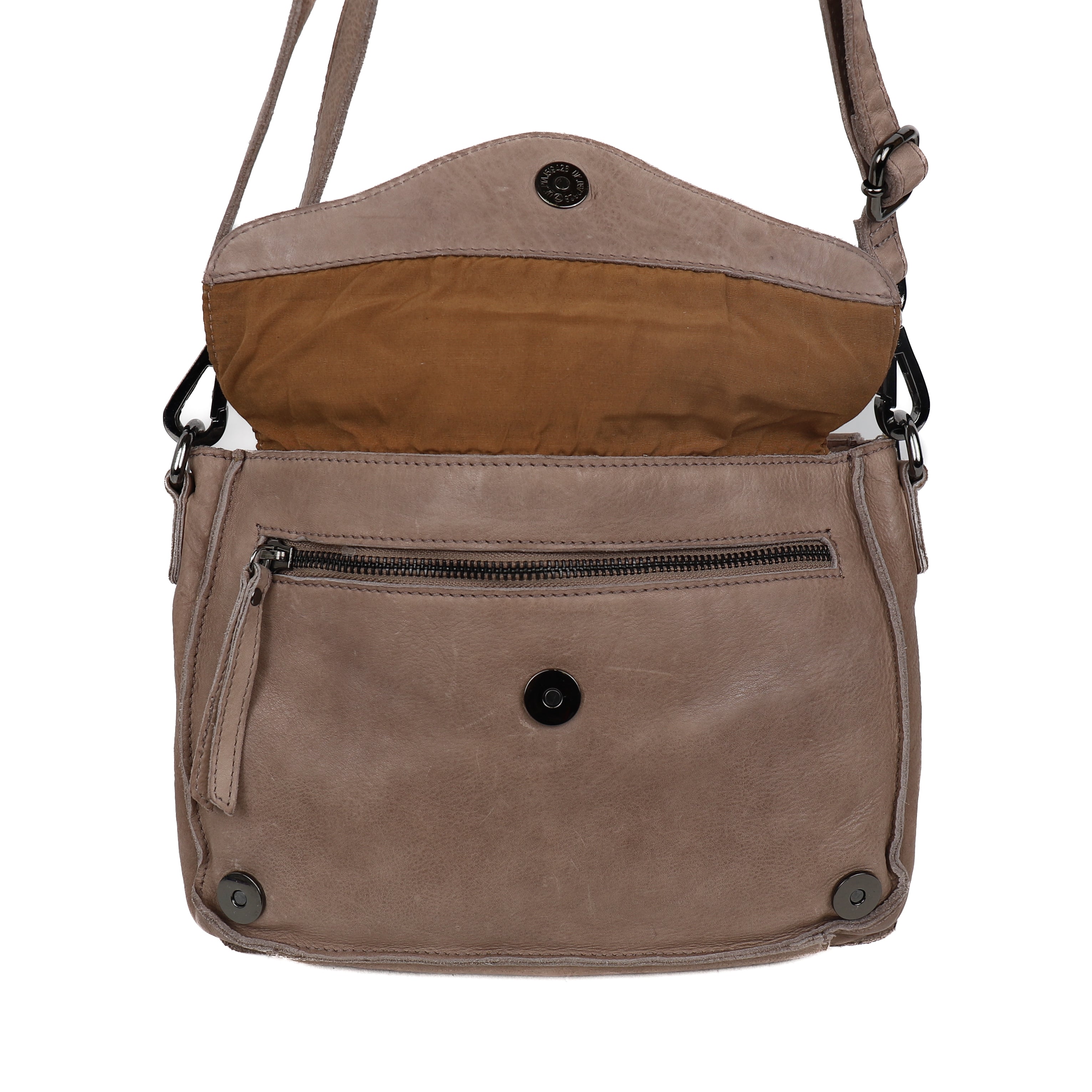 Schoudertas met flap 'Rens' taupe