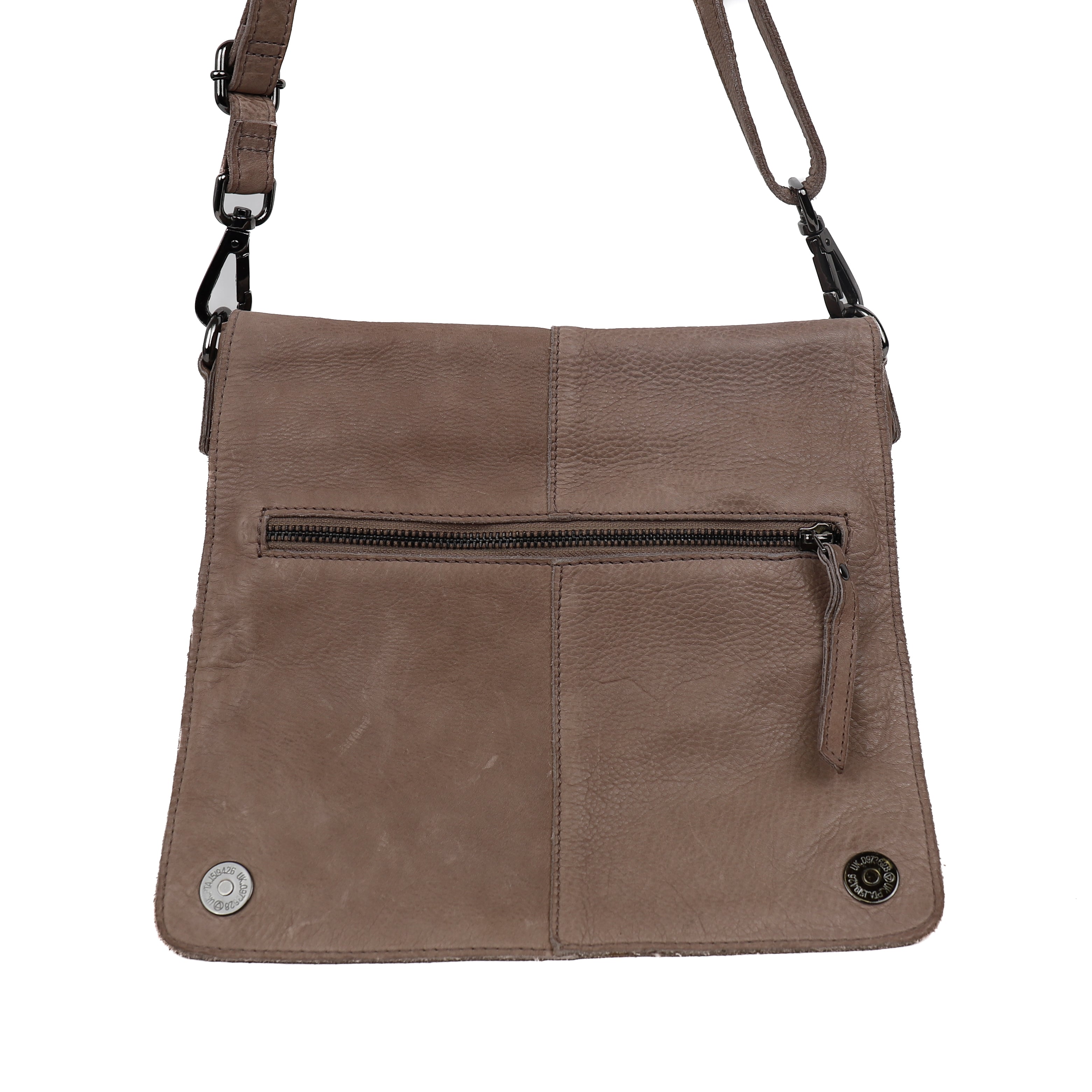 Schoudertas met flap 'Rens' taupe