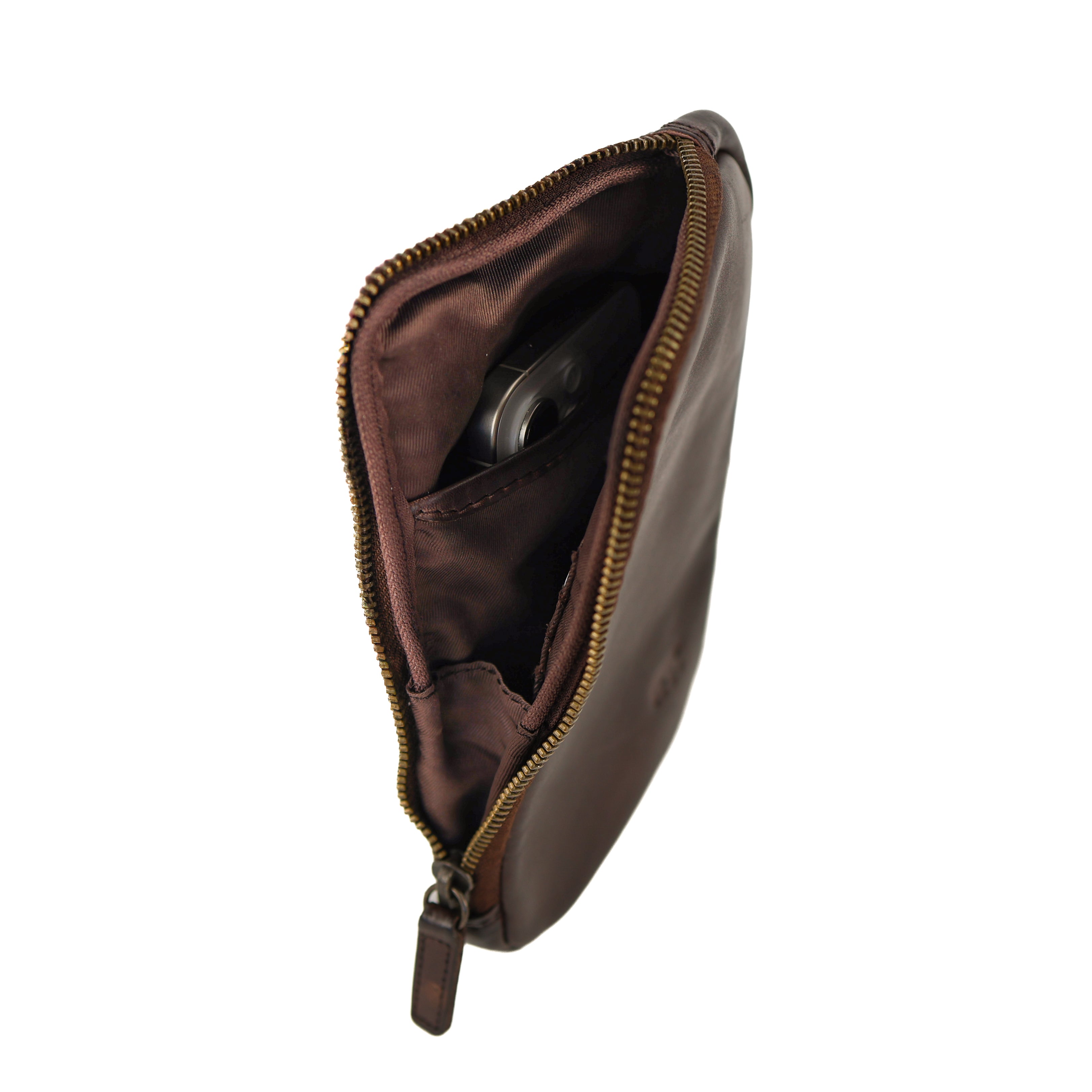 Phone/shoulder bag 'Camille' dark brown