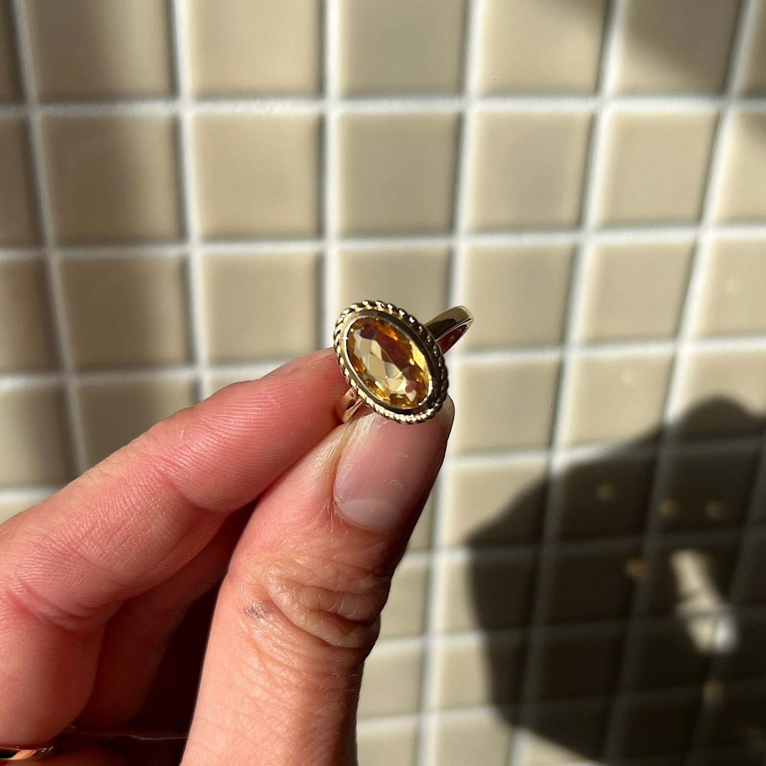 Vintage Luna Citrien | 14K Goud