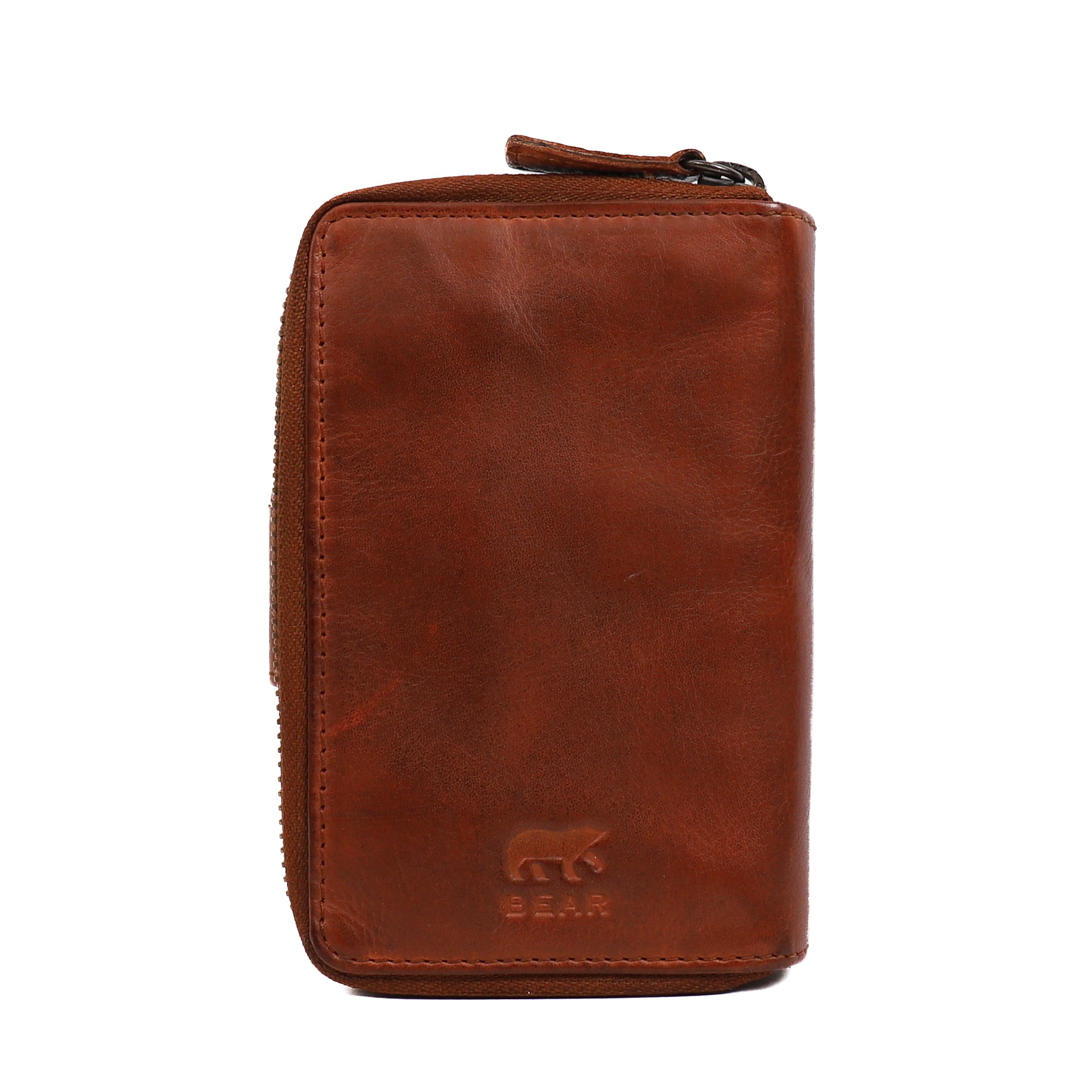 Zipper wallet 'Loet' cognac - CL 13550