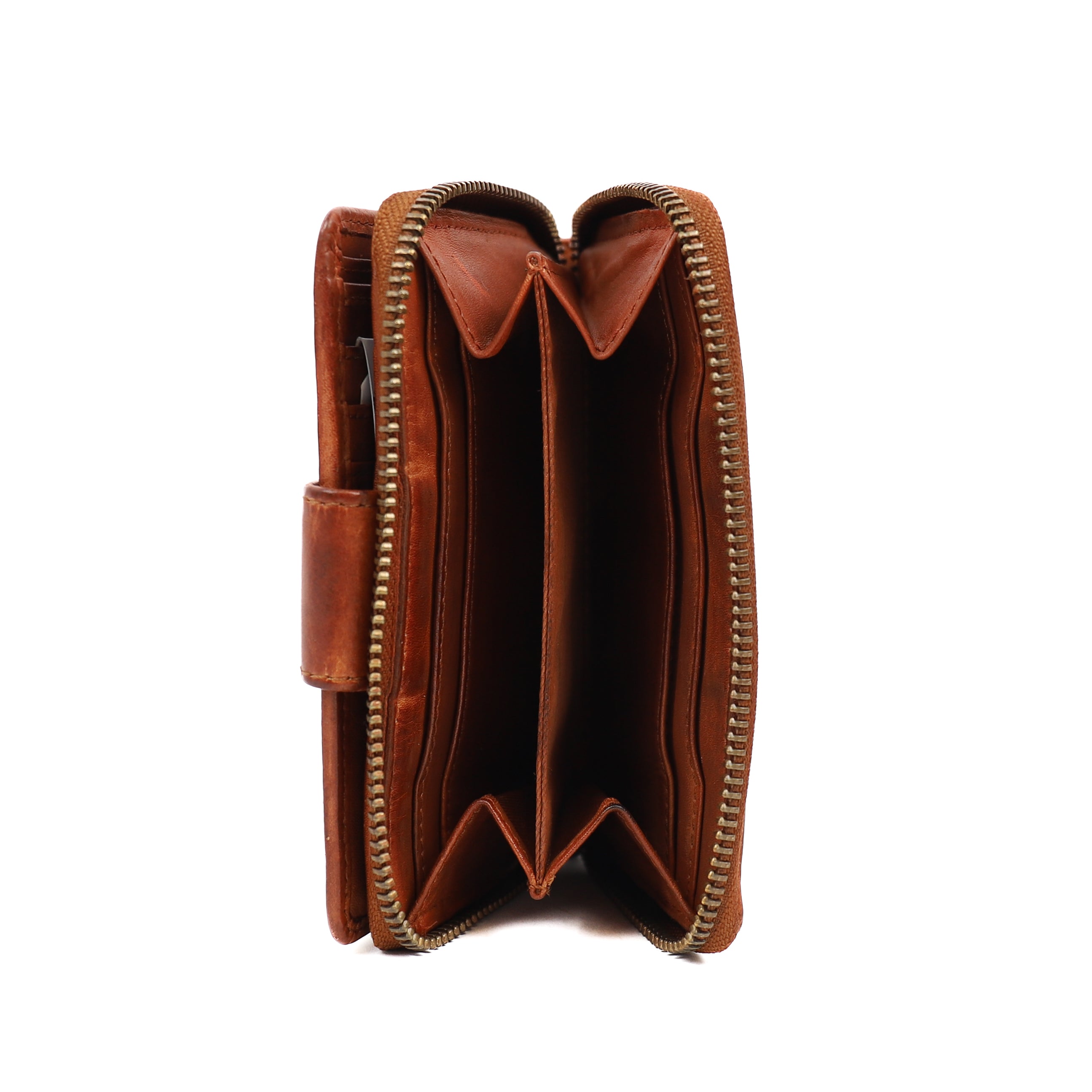 Zipper wallet 'Loet' cognac - CL 13550