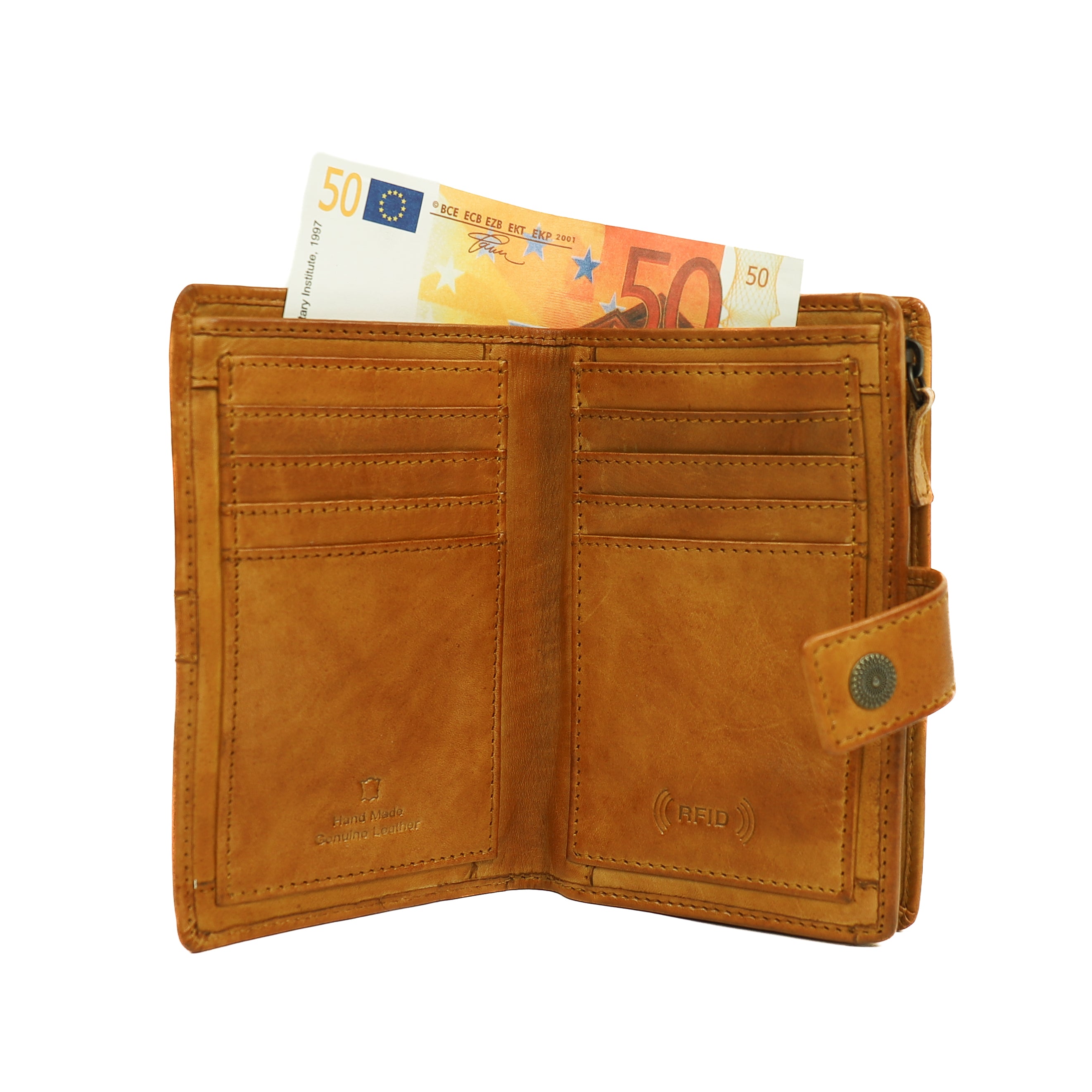 Wallet 'Sanne' yellow studs - CL 15087