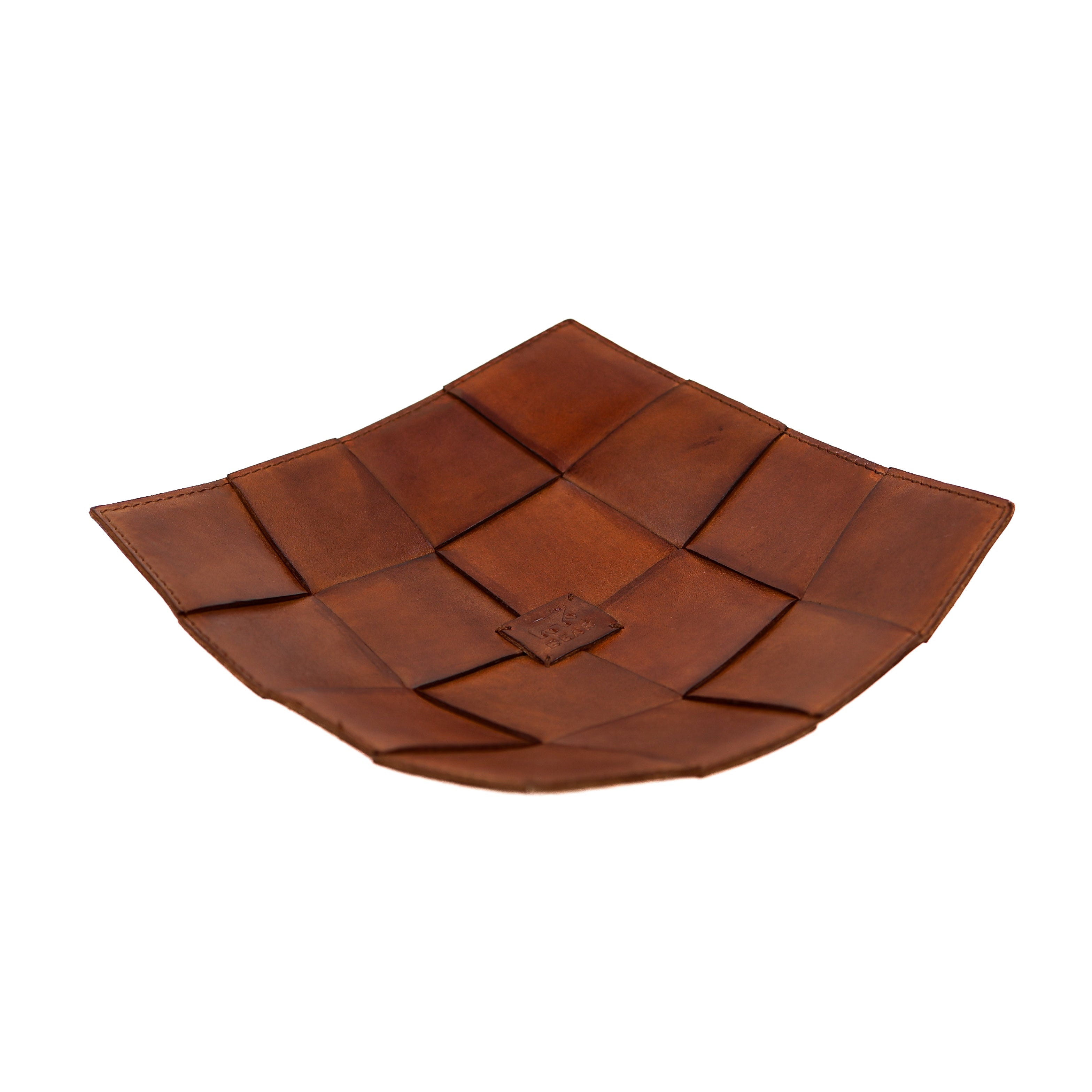 Leren decoratie tray/presenteerschaal 'Isabel' cognac