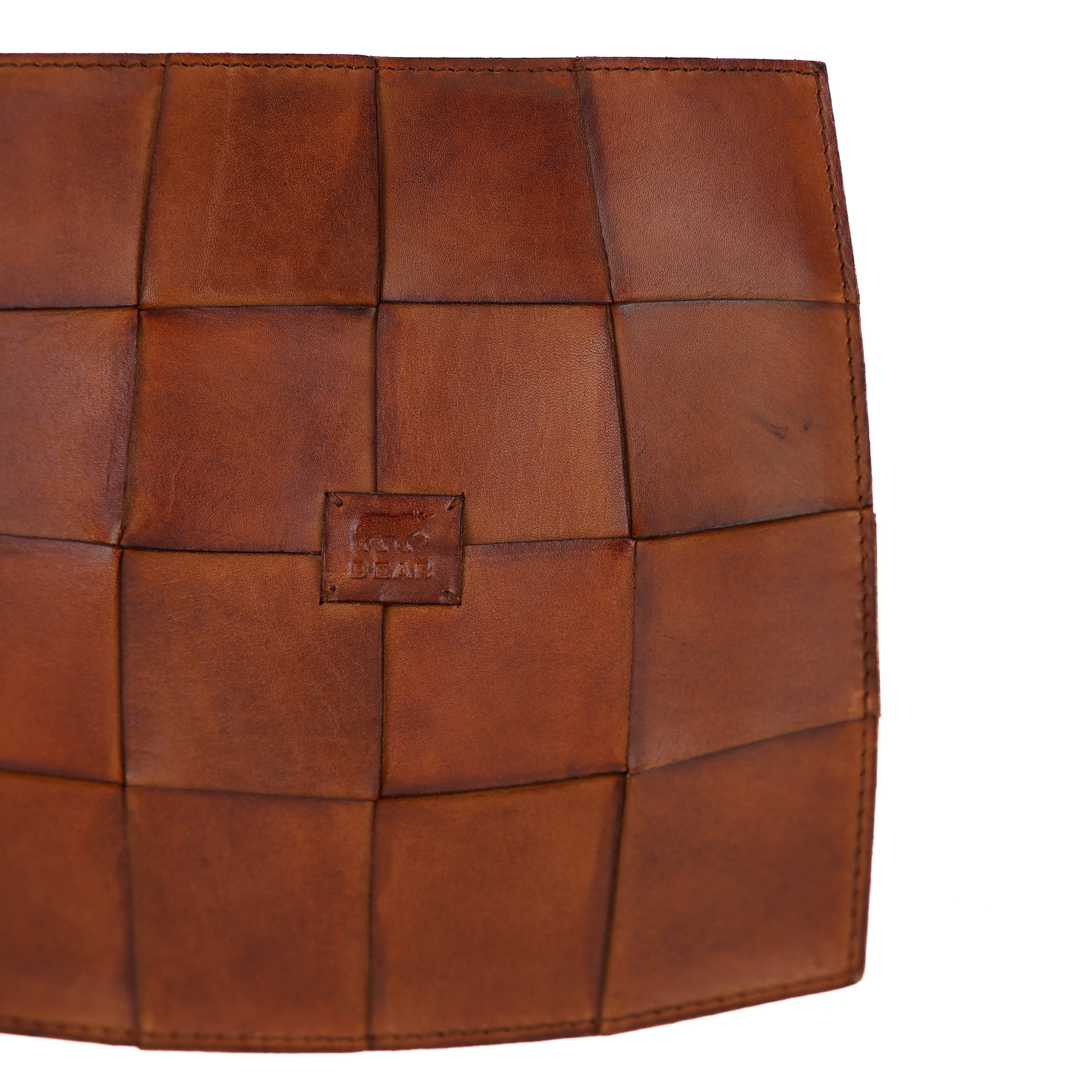 Leren decoratie tray/presenteerschaal 'Isabel' cognac