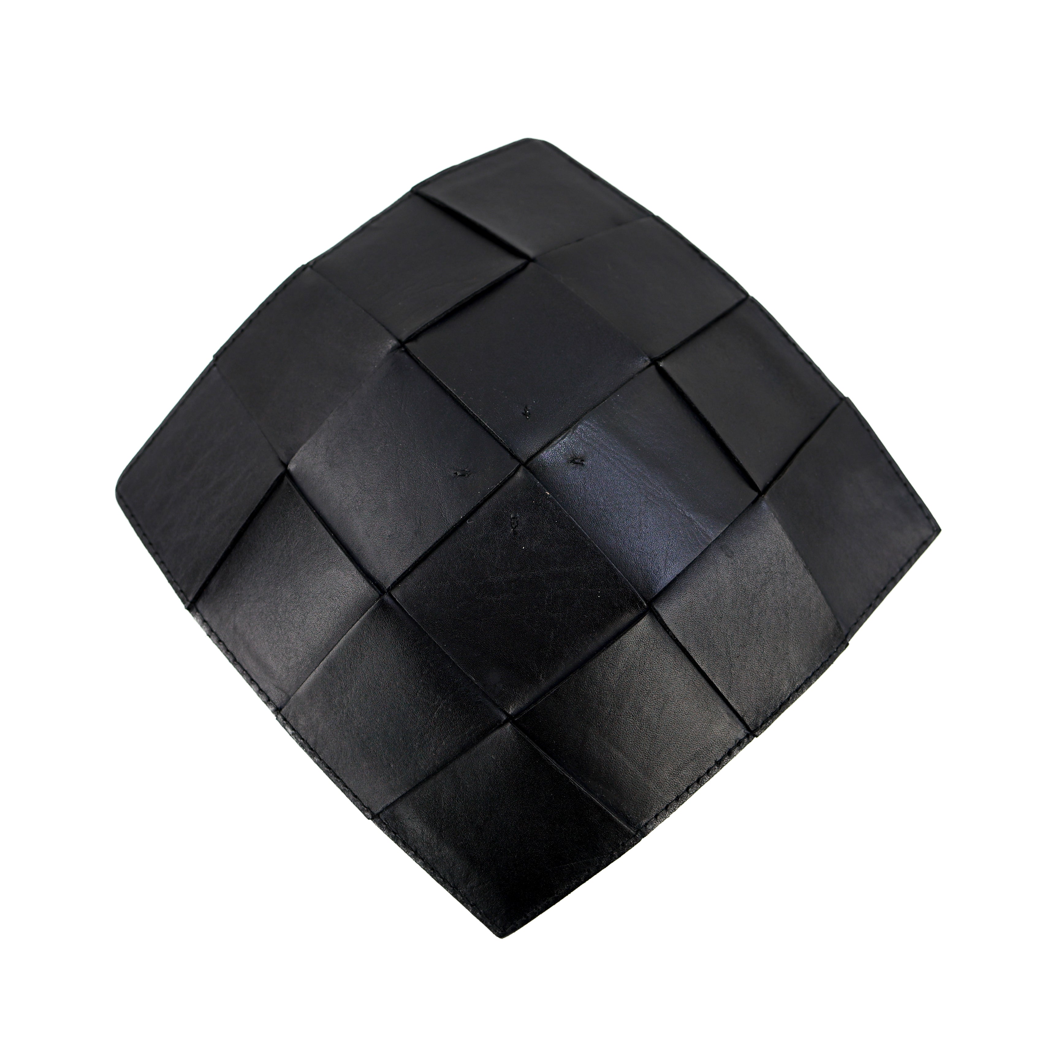 Leren decoratie tray/presenteerschaal 'Isabel' zwart