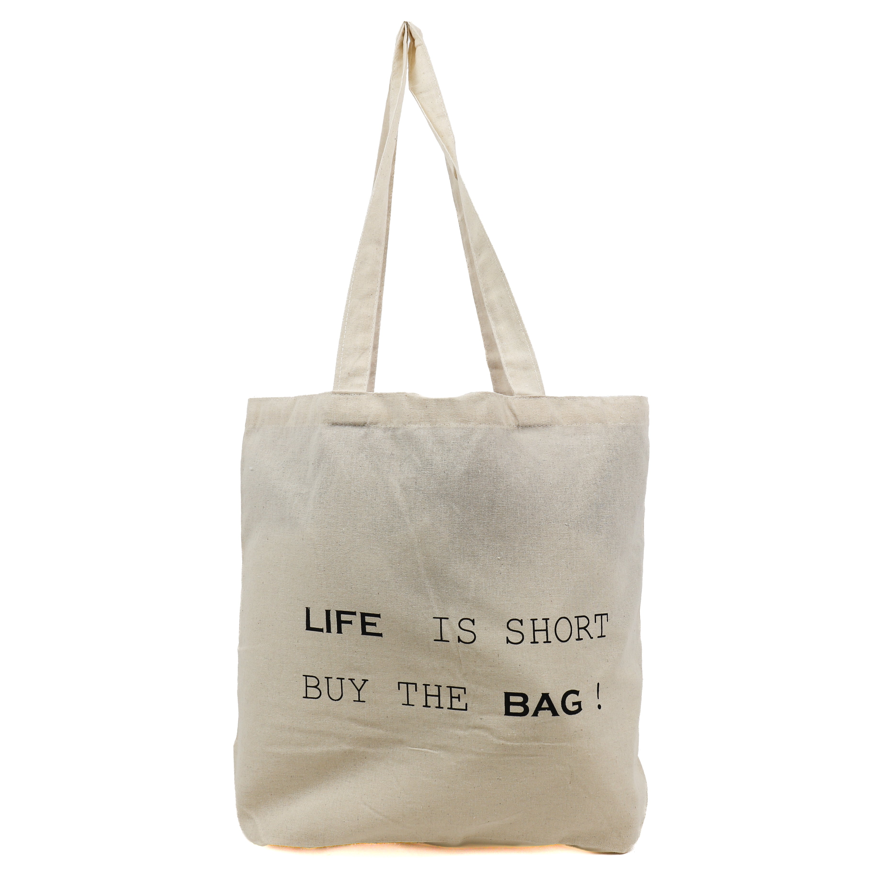 Katoenen draagtas 'Life is short, buy the bag'