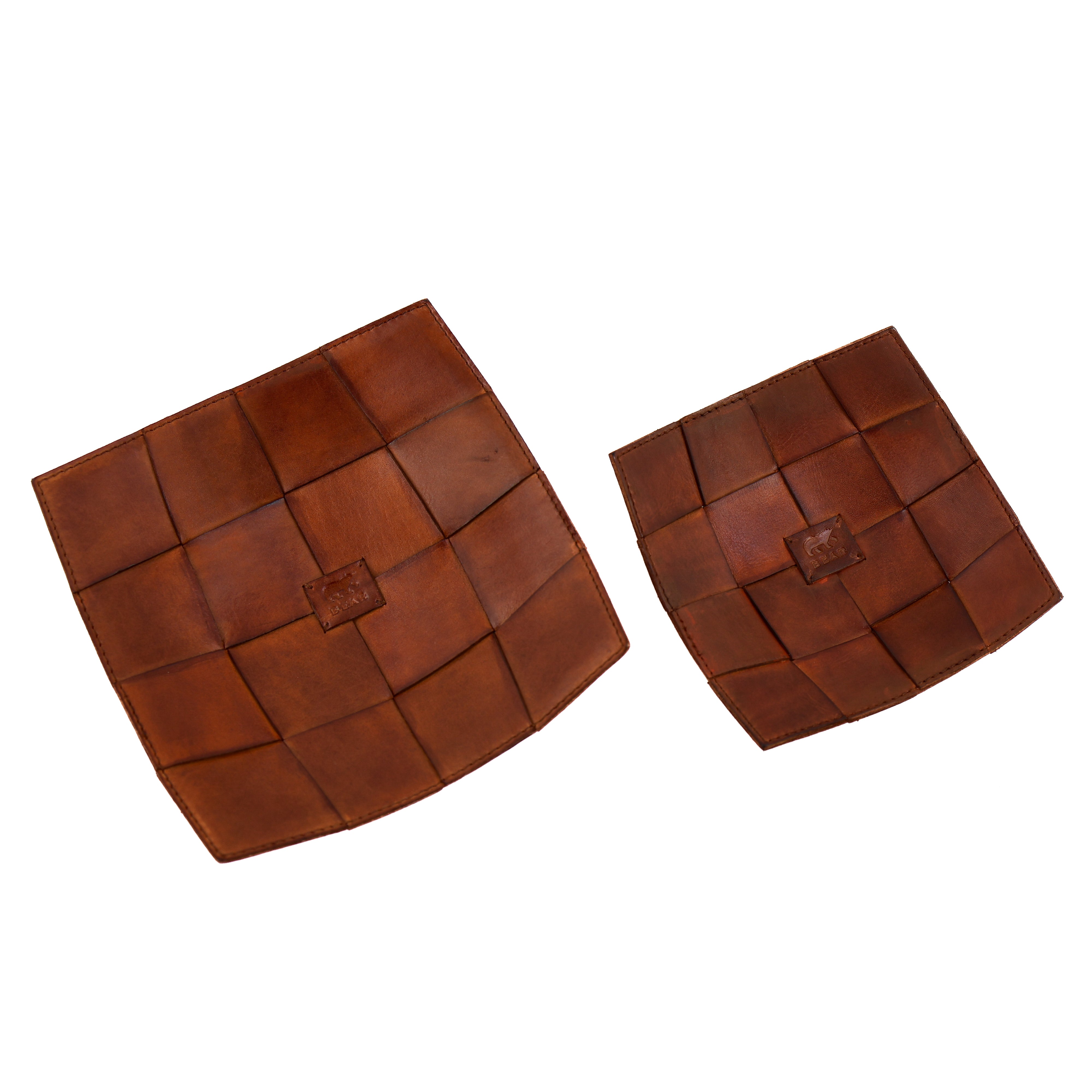 Leren decoratie tray/presenteerschaal 'Isabel' cognac