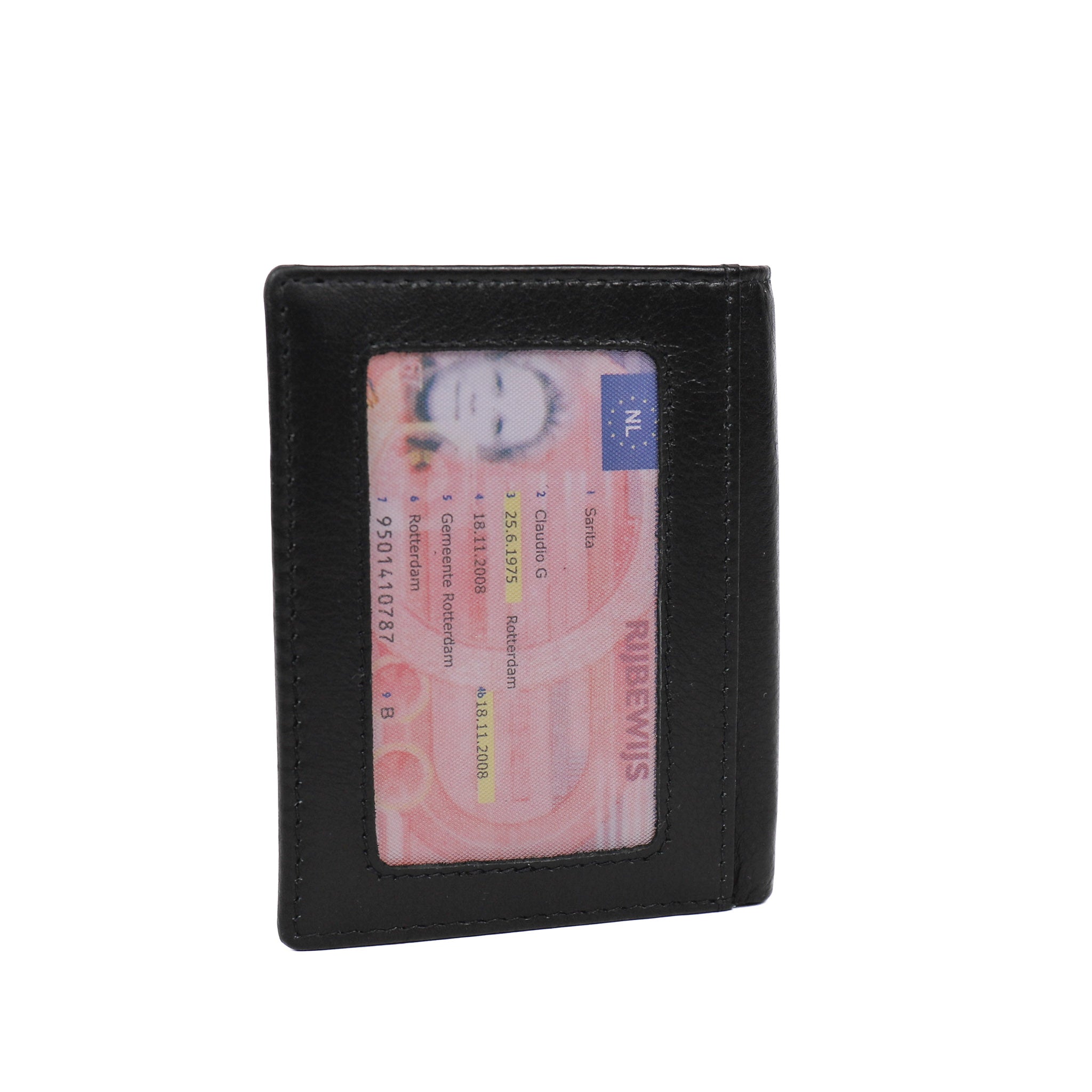 Filter-thin card wallet FR 14417 with bill compartment Black