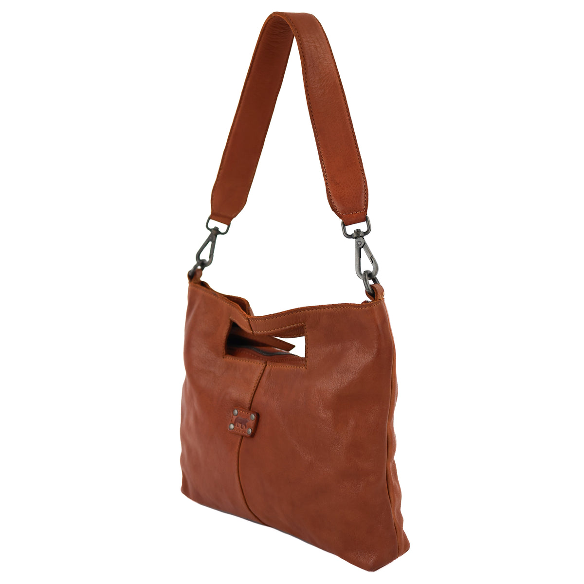 Clutch/schoudertasje 'Feline' cognac