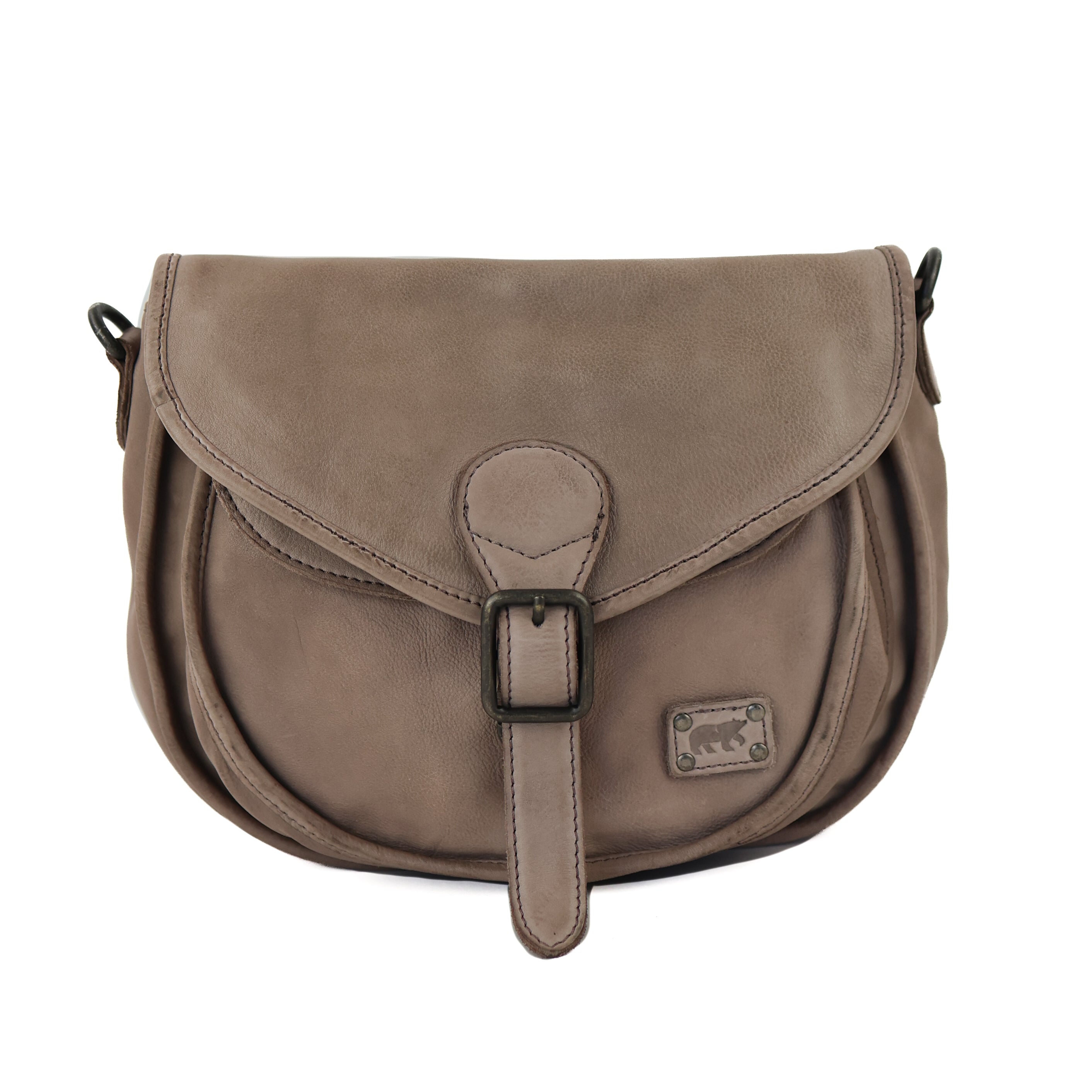 Schoudertas met flap 'Roxanne' taupe