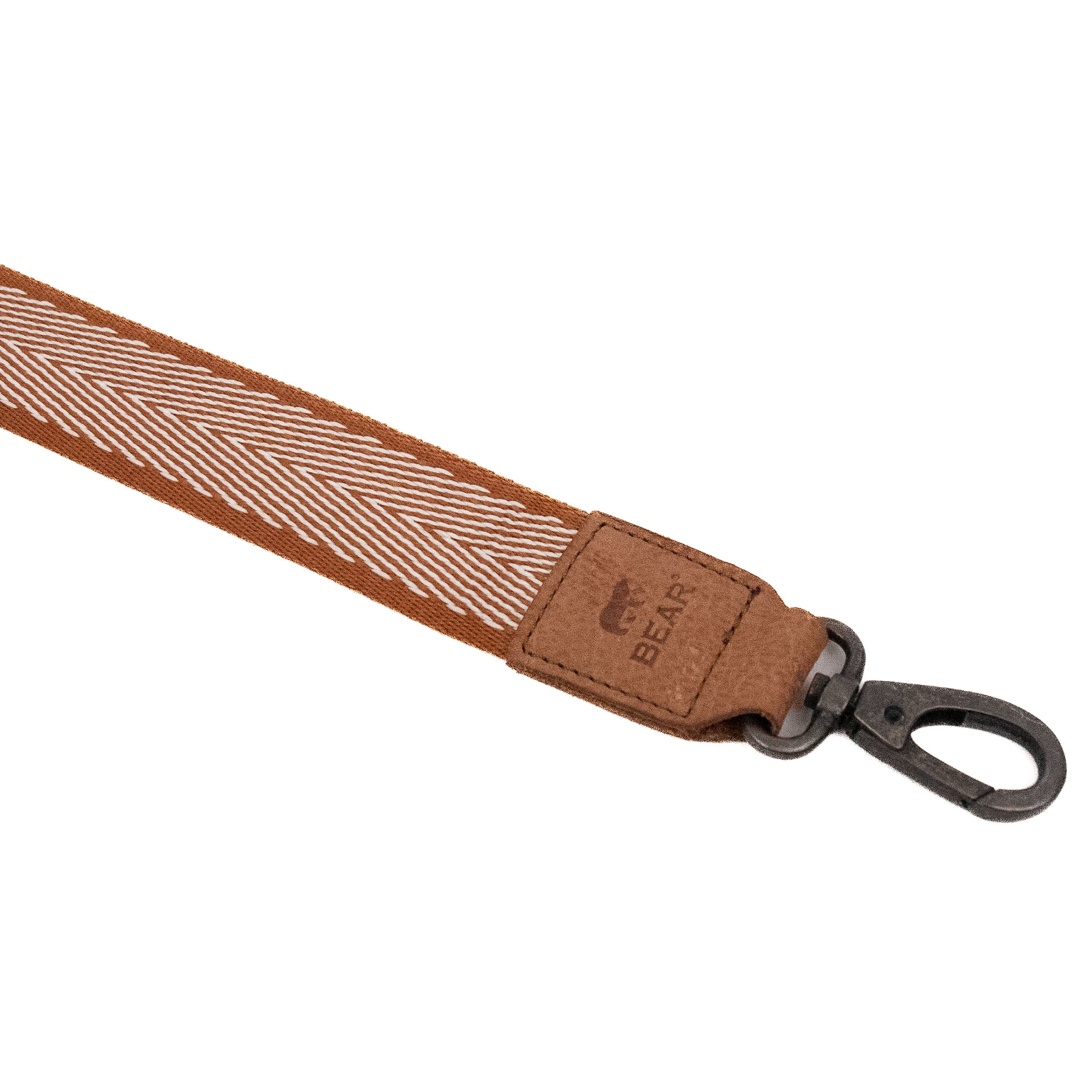 Bag strap 'Arrow' cognac/wit