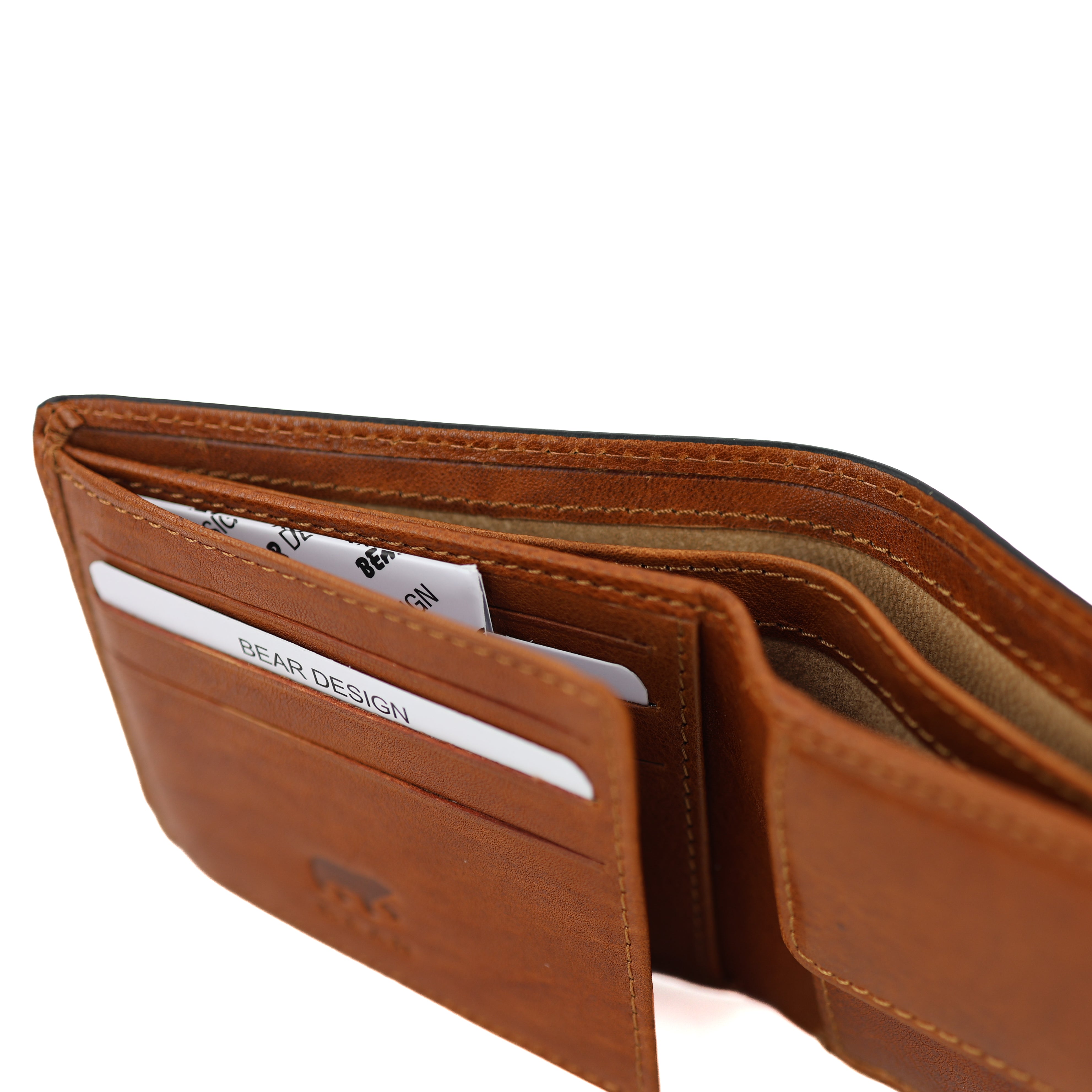 Luxe heren portemonnee/billfold 'Stefano' cognac