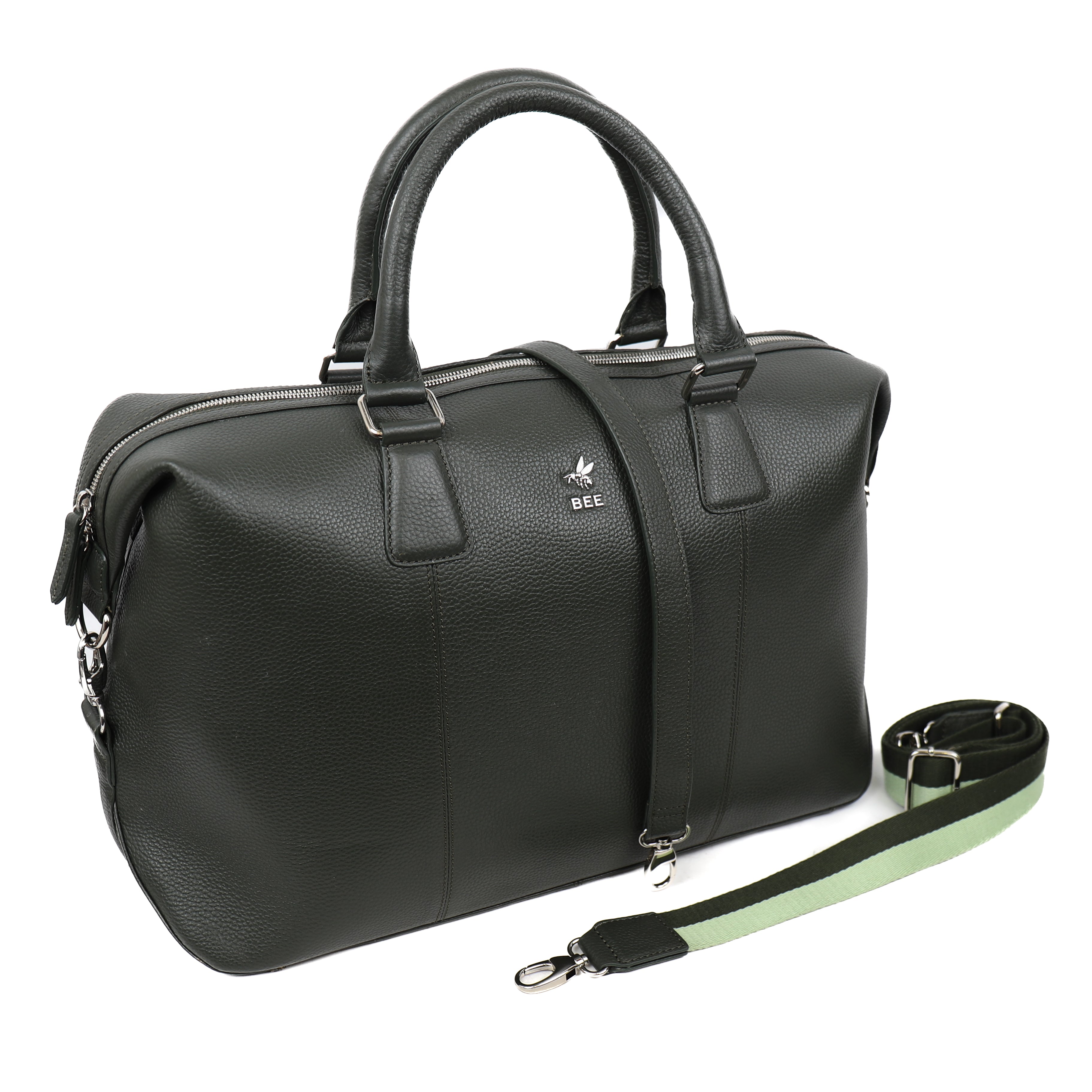 Black leather best sale duffle bag womens