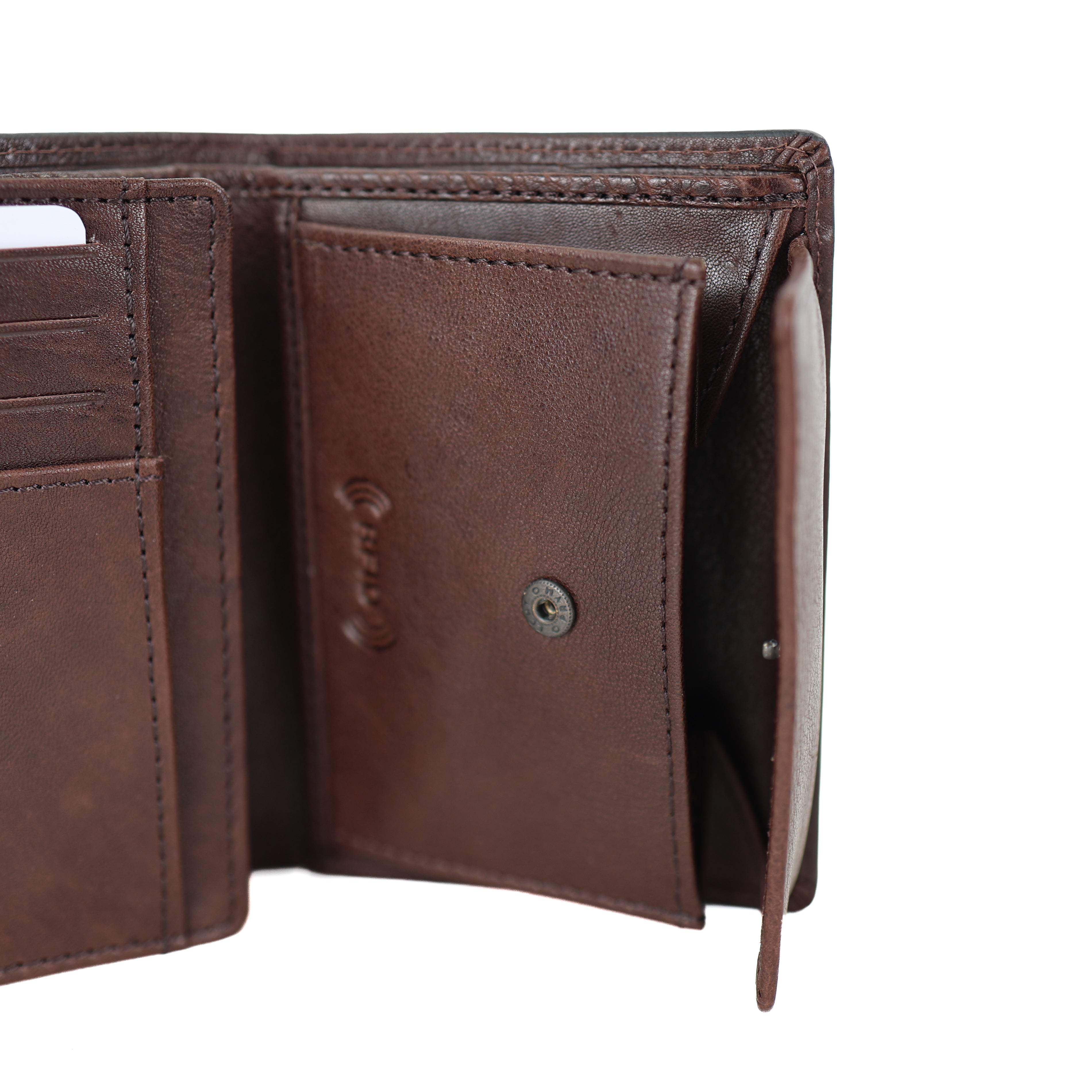 Luxe hoge portemonnee/billfold 'Enrico' bruin