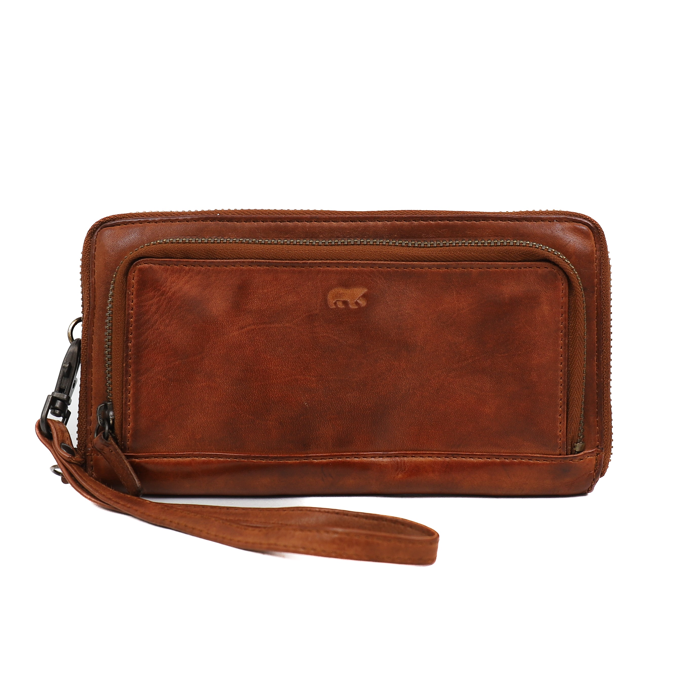 Zipper wallet 'Isa' cognac - CL 14851