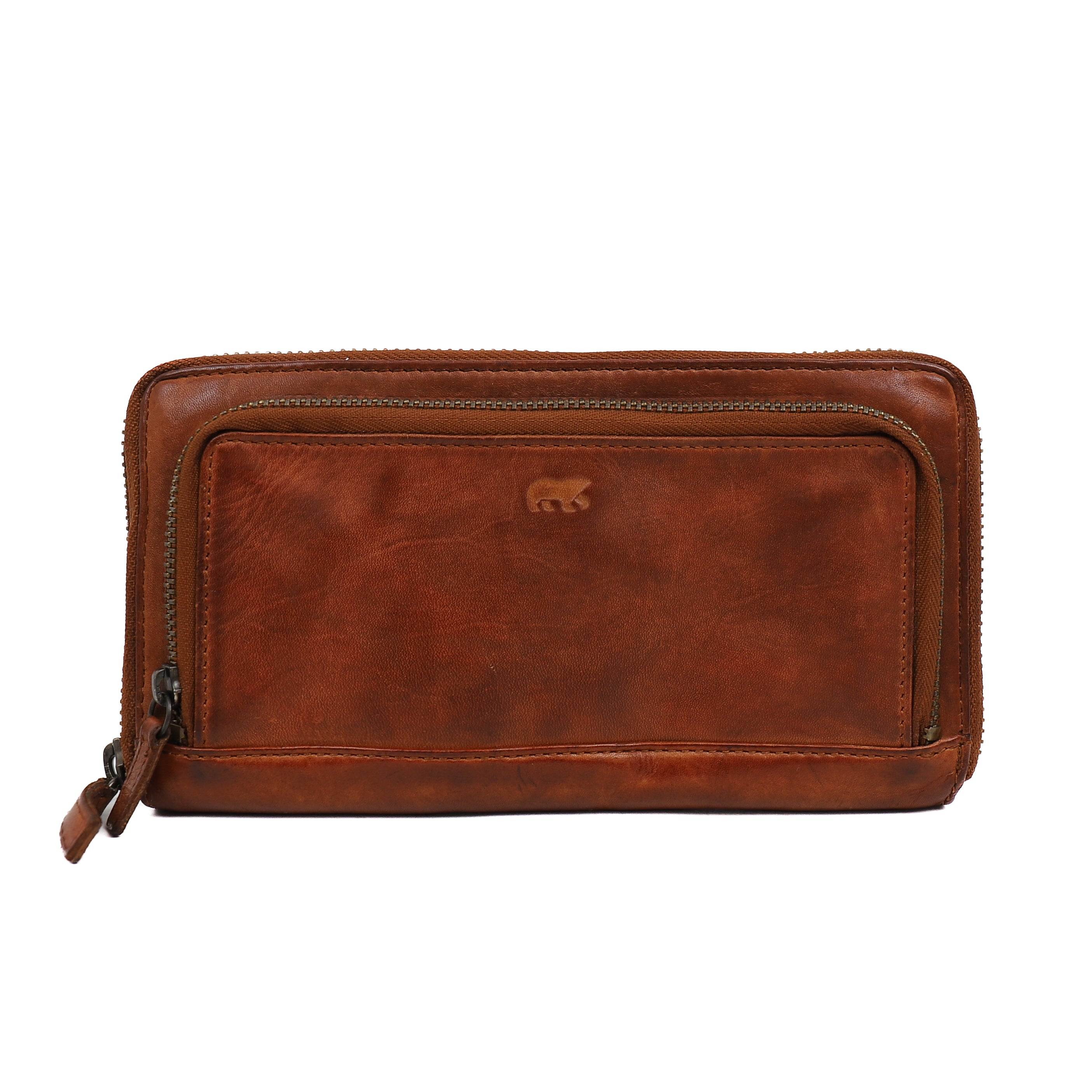 Zipper wallet 'Isa' cognac - CL 14851