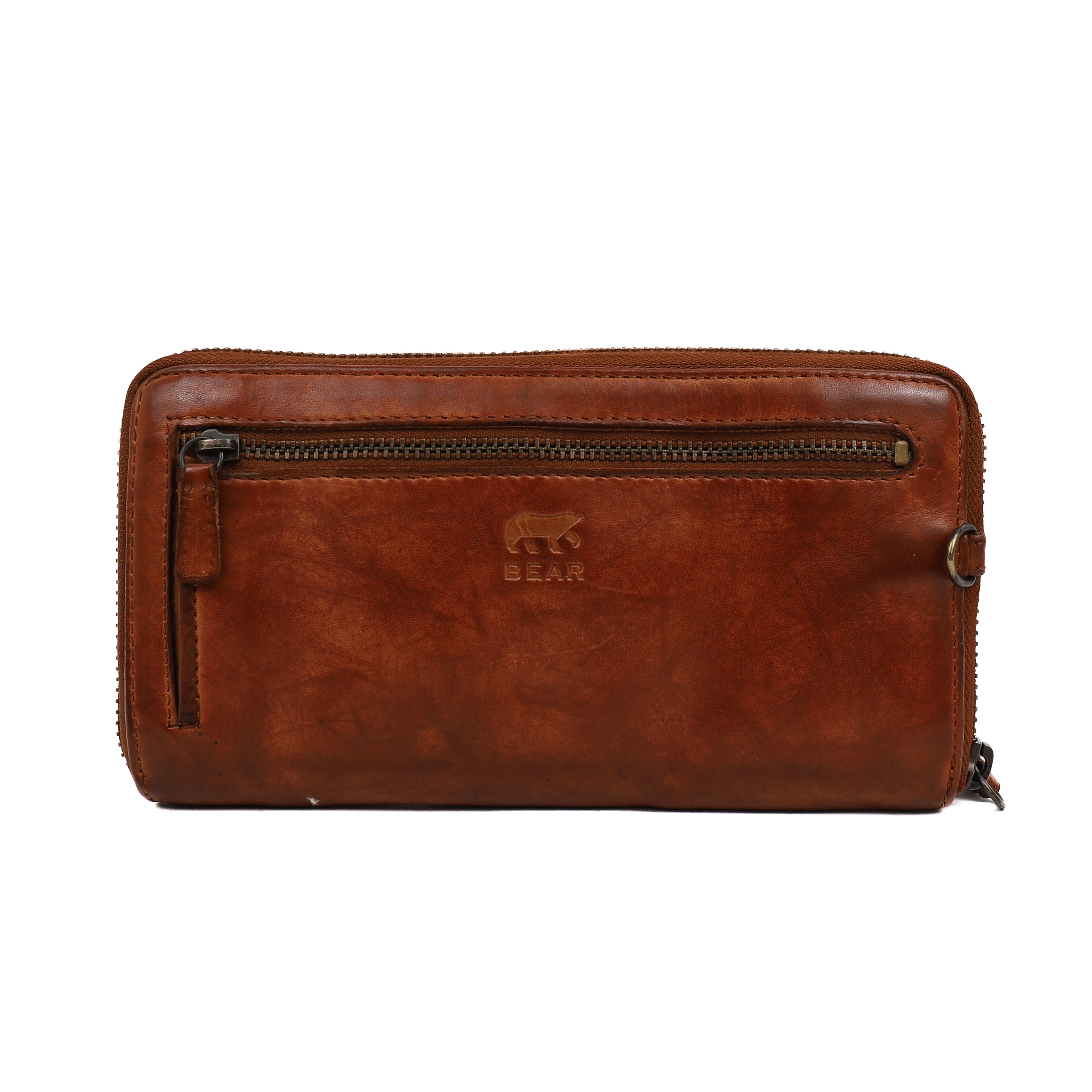 Zipper wallet 'Isa' cognac - CL 14851