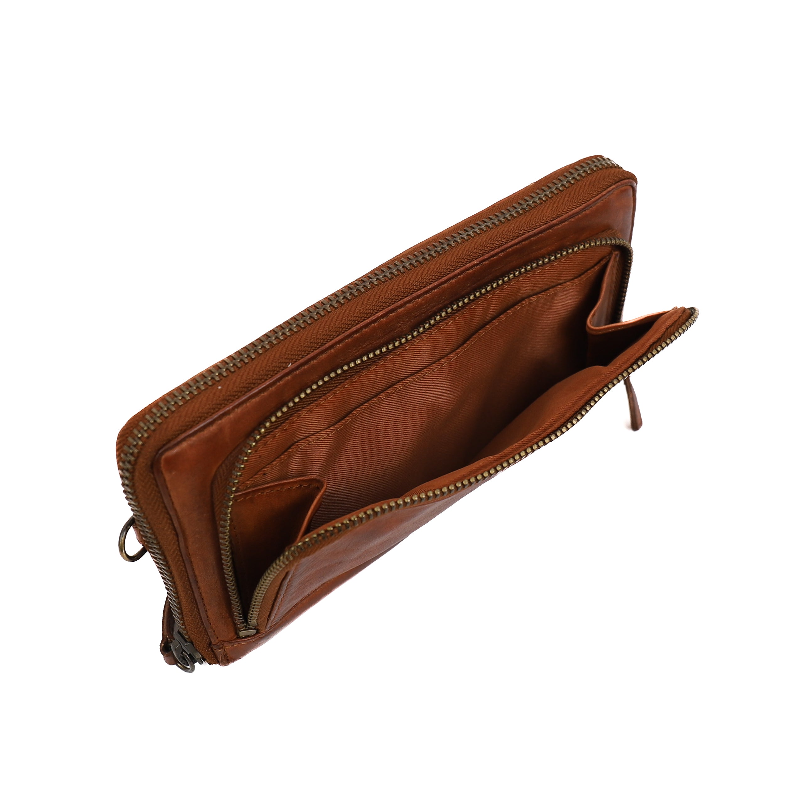 Zipper wallet 'Isa' cognac - CL 14851