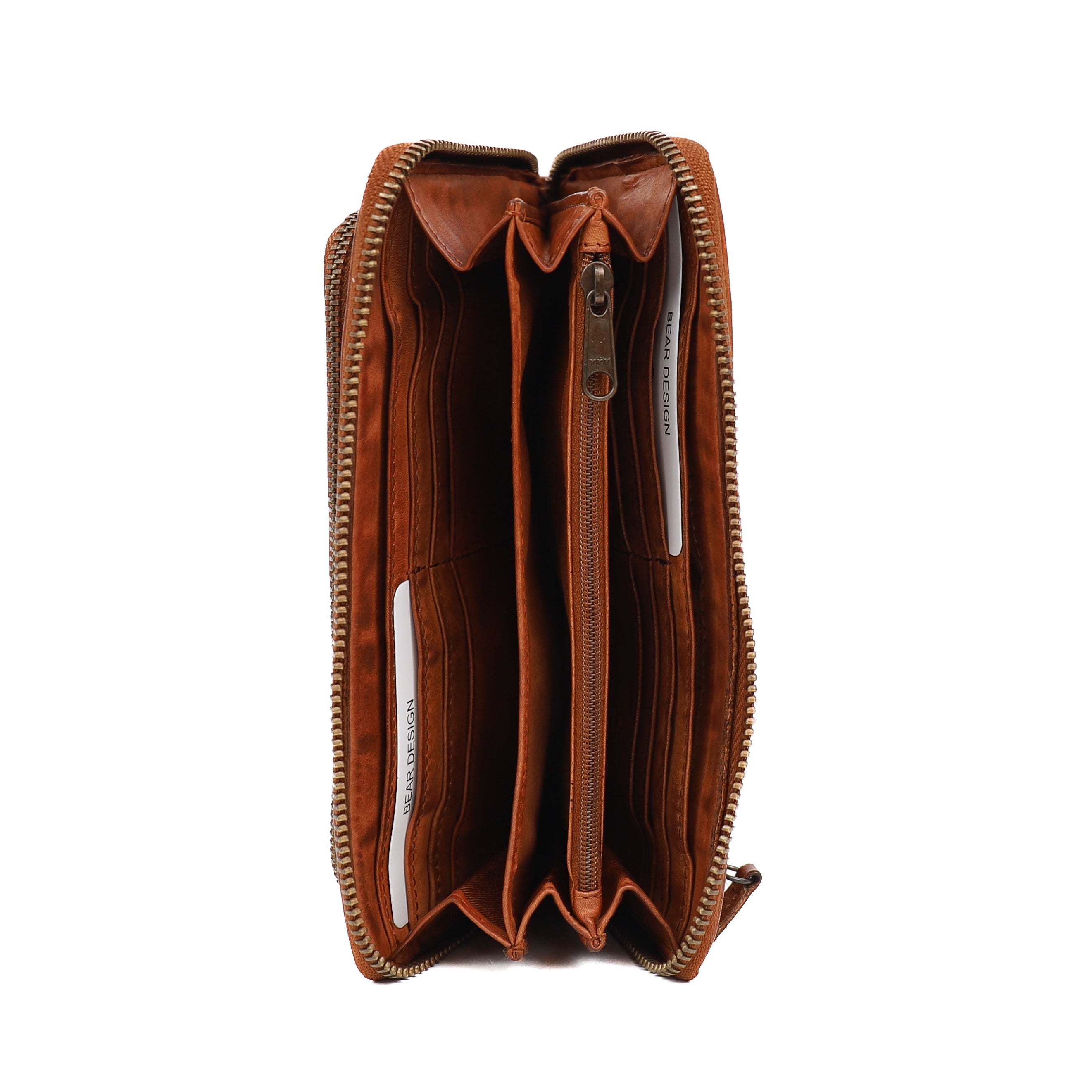 Zipper wallet 'Isa' cognac - CL 14851