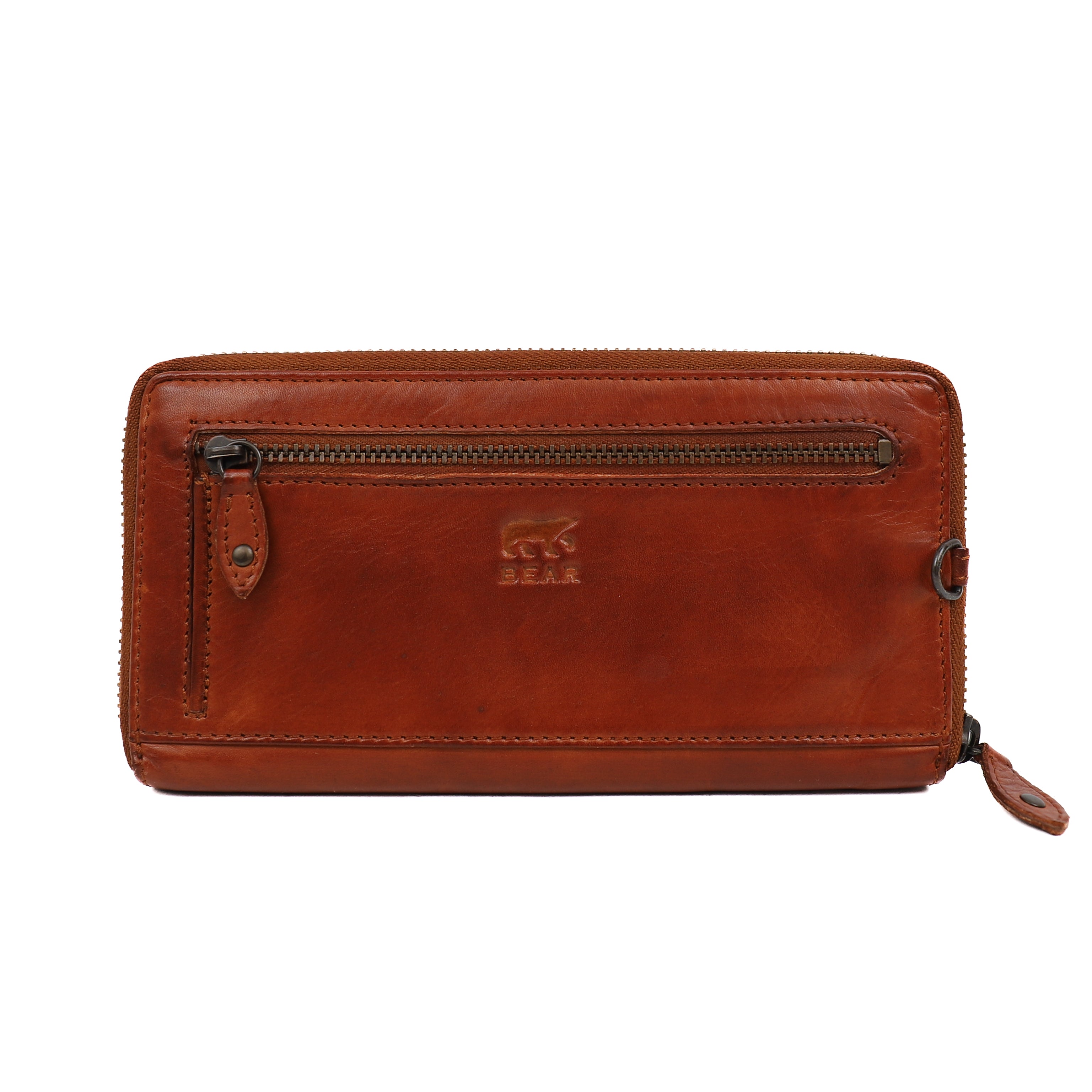 Zipper wallet 'Sofie' cognac - CL 15882