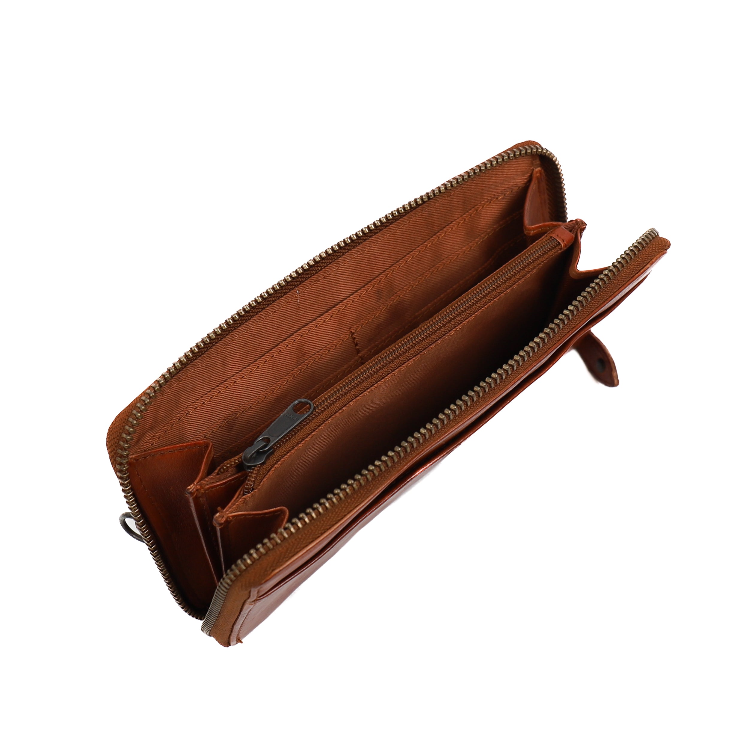 Zipper wallet 'Sofie' cognac - CL 15882