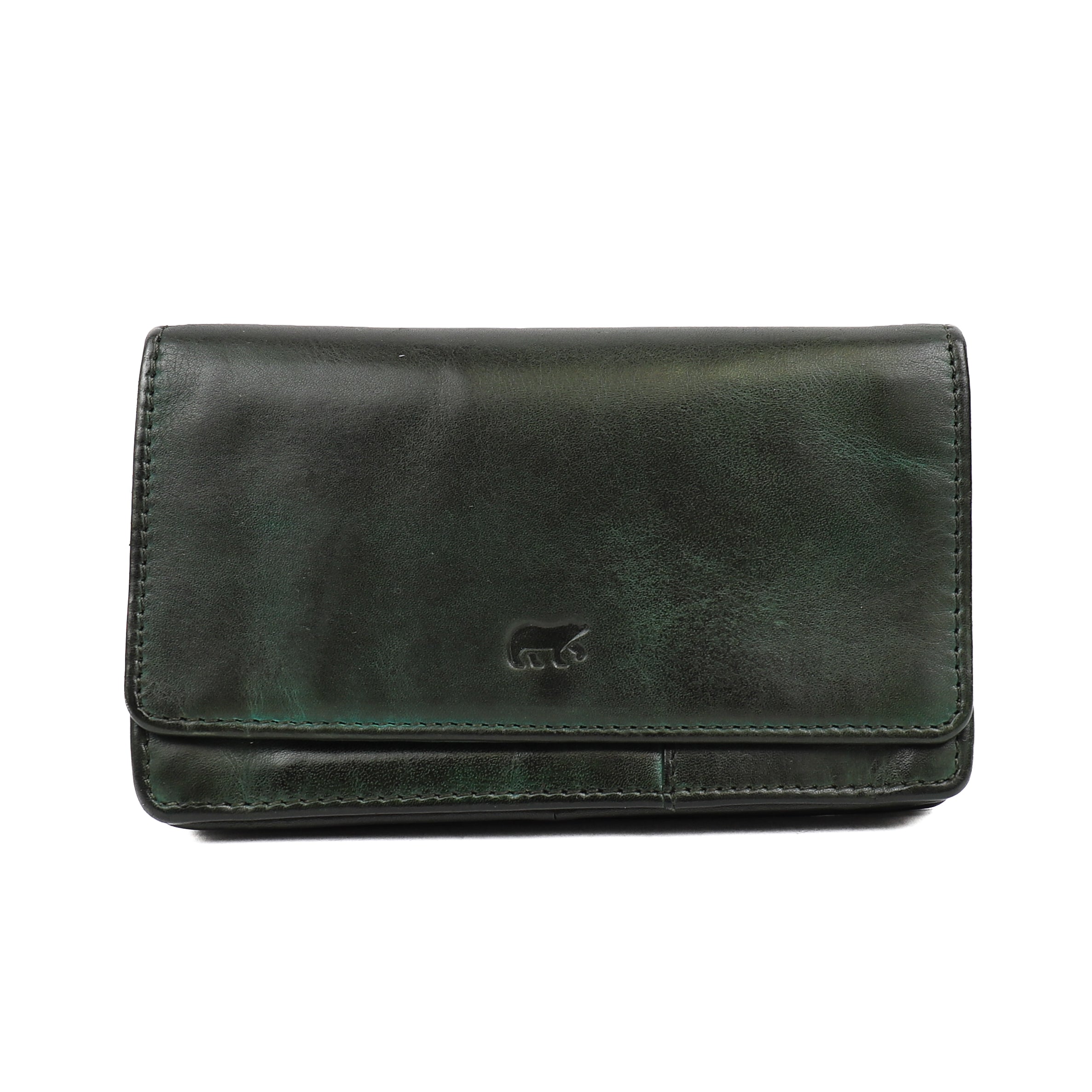 'Emma' green flap wallet