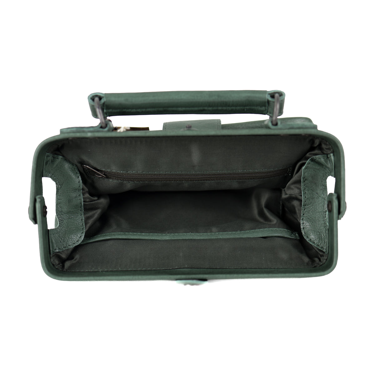 Mini doctor's bag 'Julia' M green/cognac