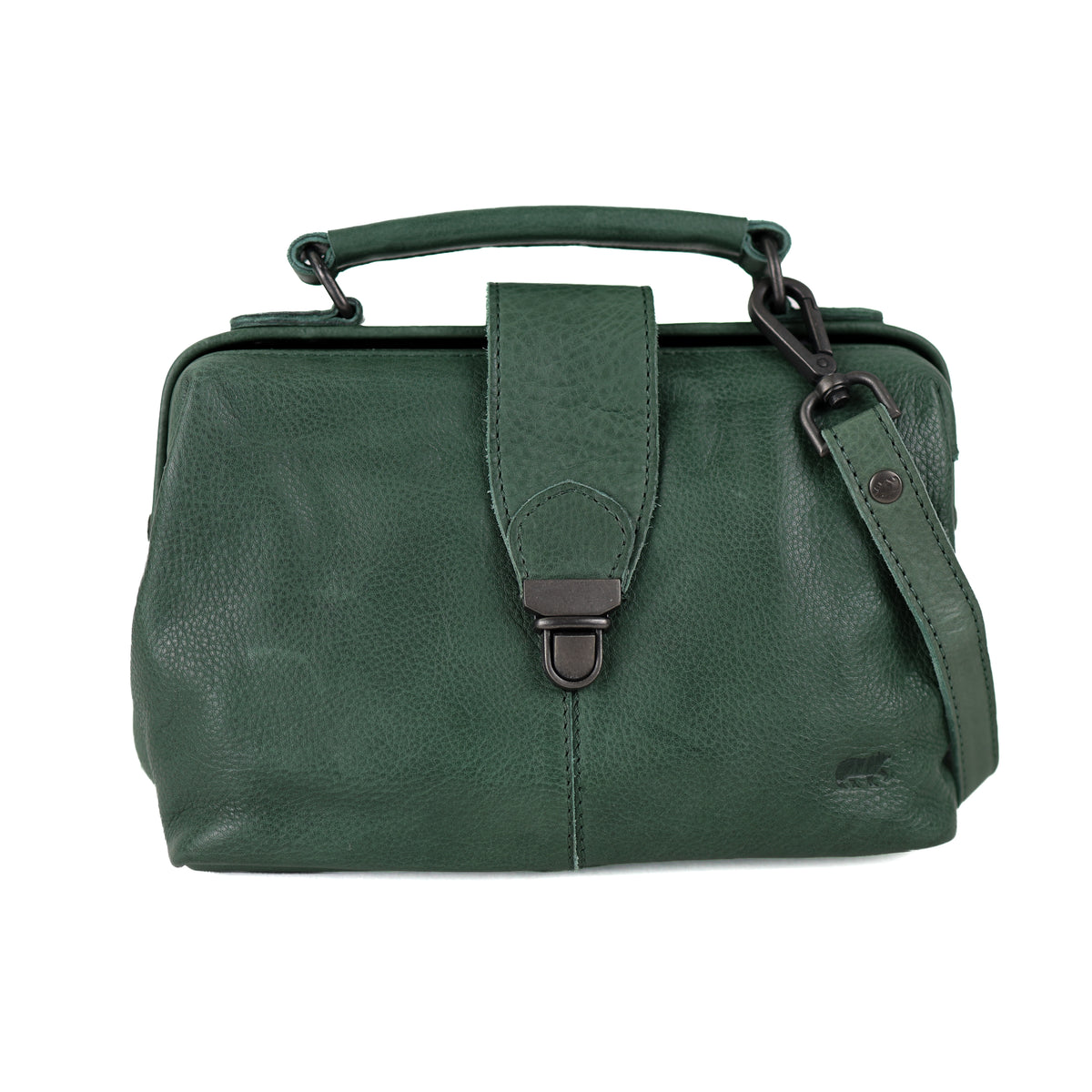 Mini doctor's bag 'Julia' M green/cognac