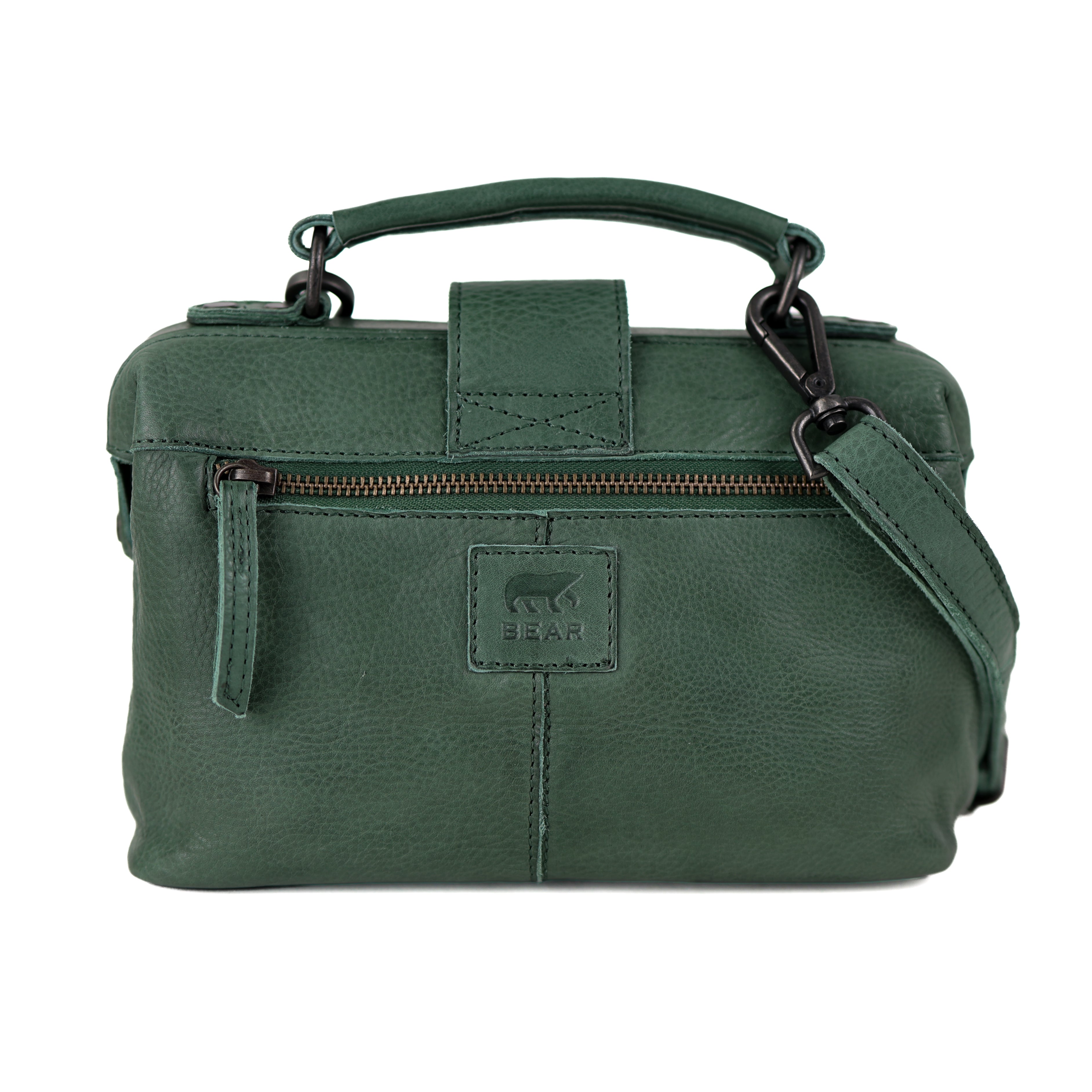 Mini doctor's bag 'Julia' M green/cognac