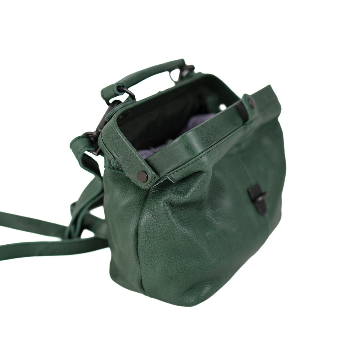 Mini doctor's bag 'Julia' M green/cognac