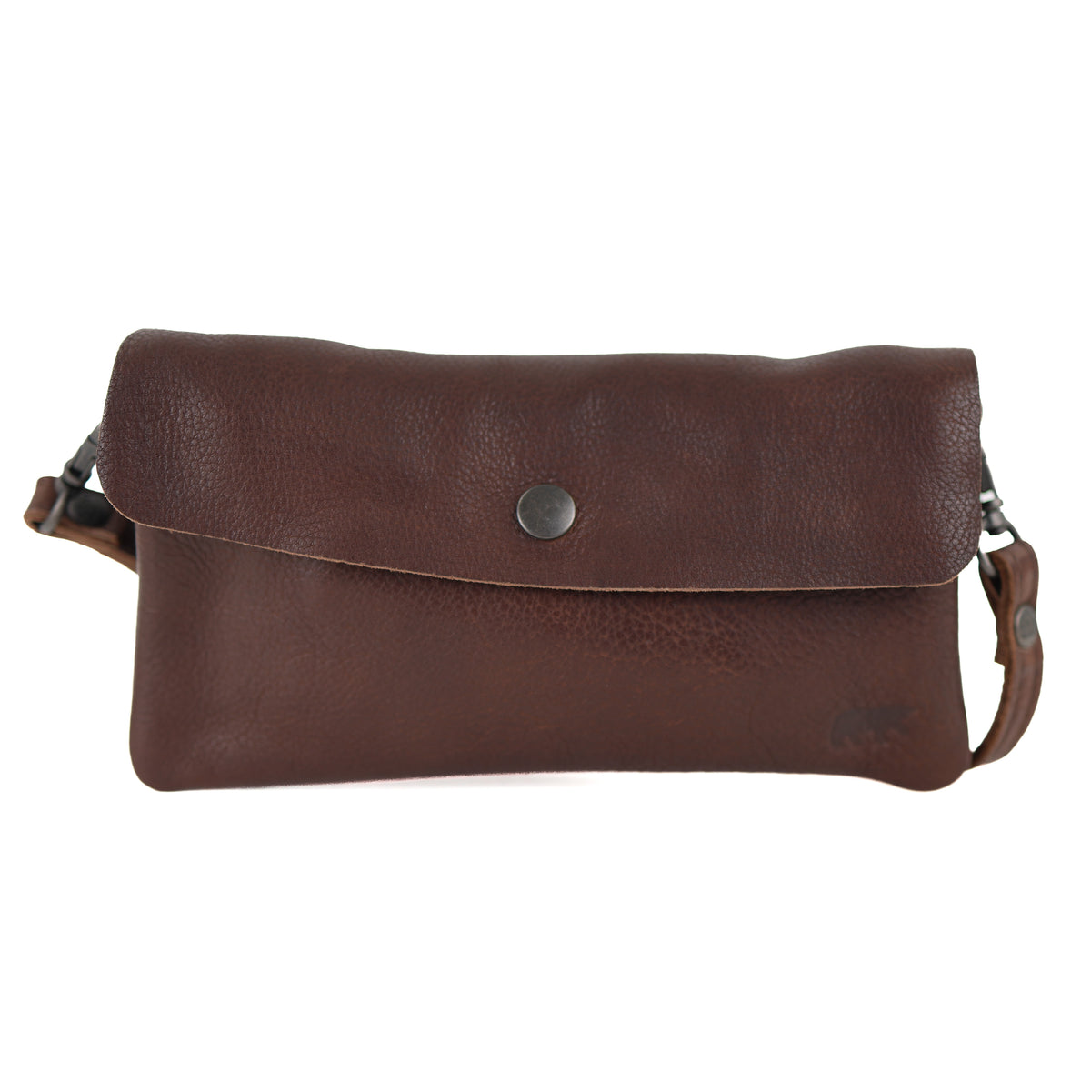 Clutch/mini schoudertasje 'Lydia' donkerbruin
