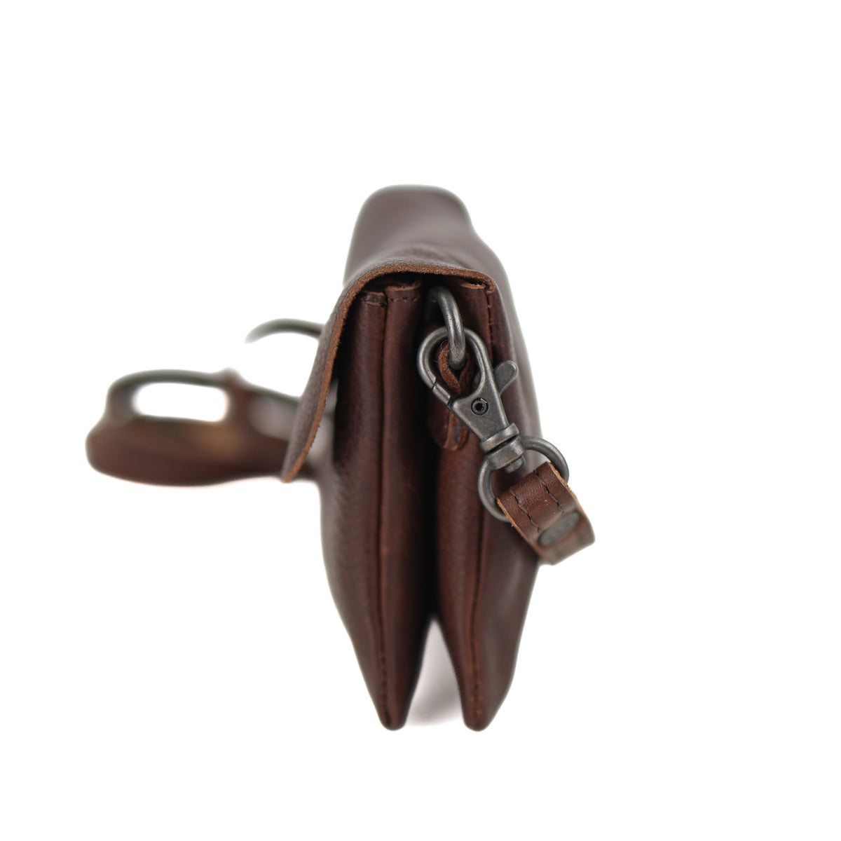 Clutch/mini schoudertasje 'Lydia' donkerbruin
