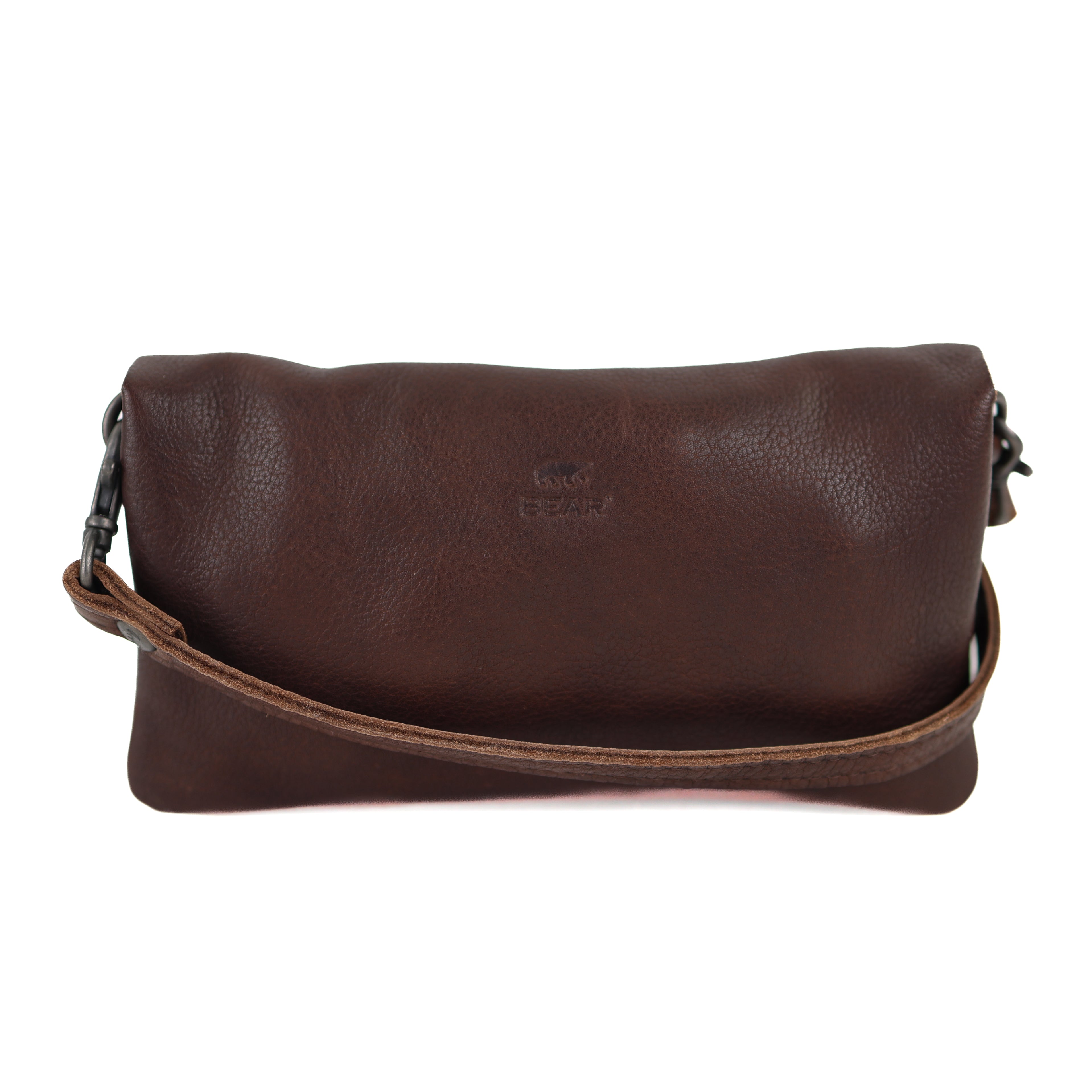 Clutch/mini schoudertasje 'Lydia' donkerbruin