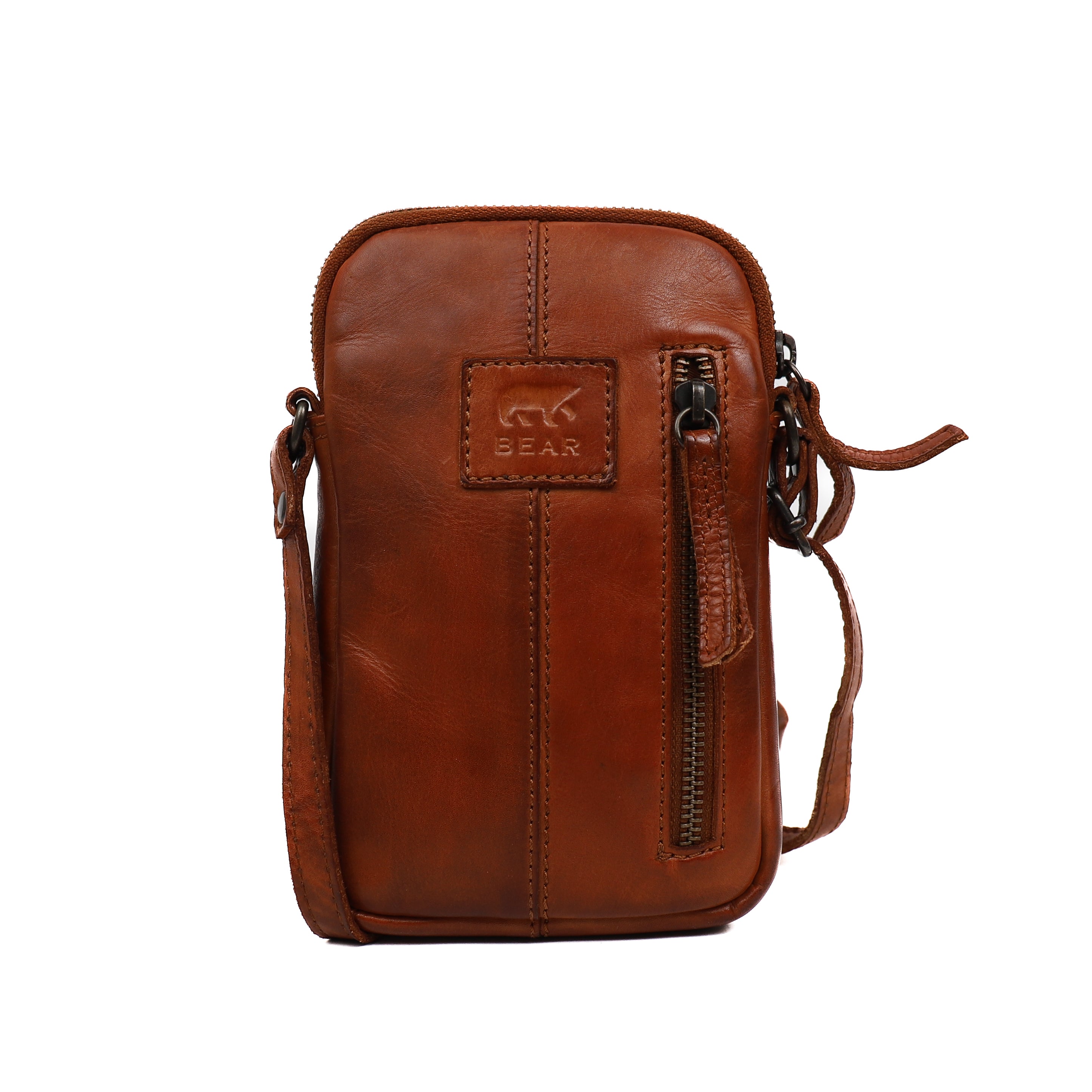 Phone bag 'Sev' cognac