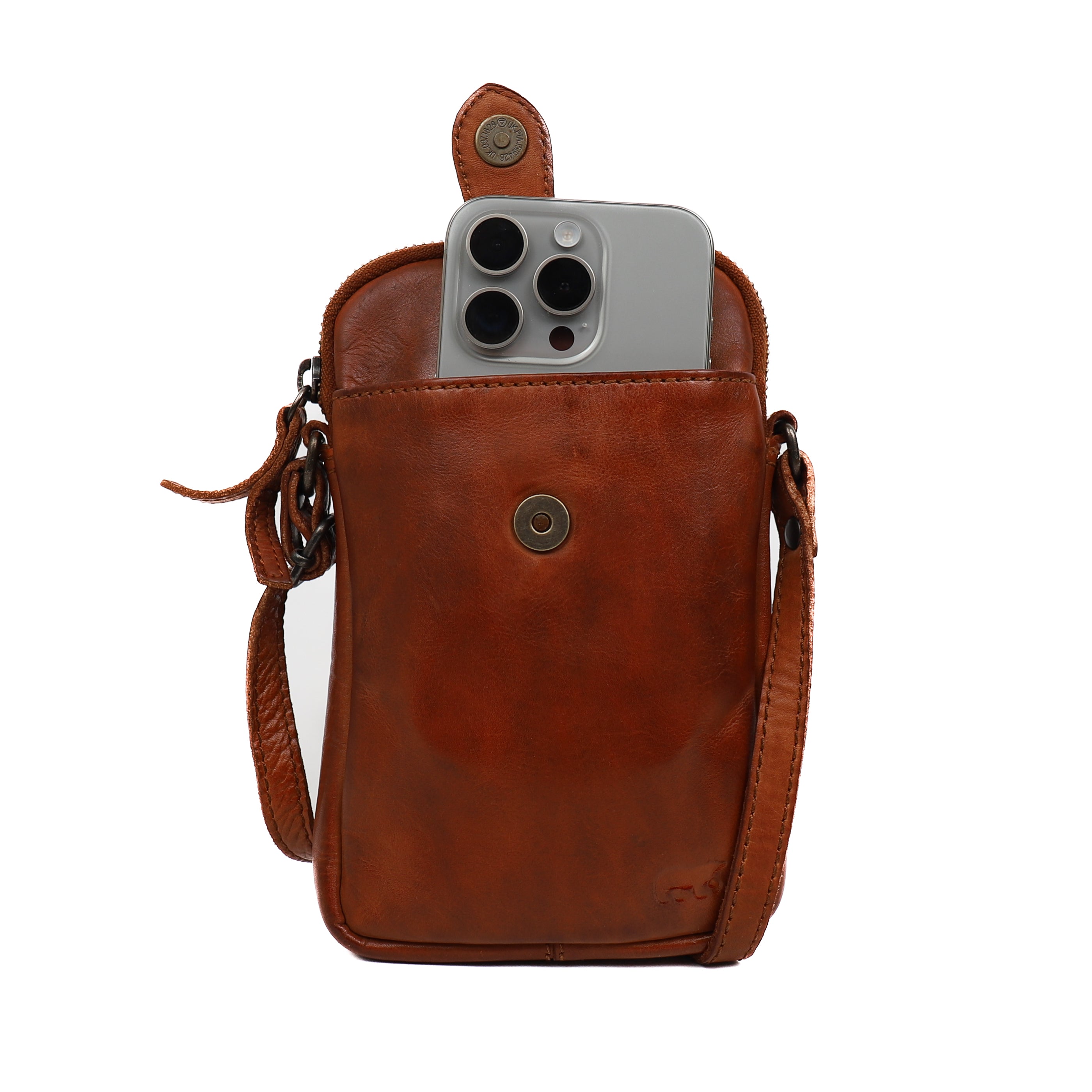 Phone bag 'Sev' cognac