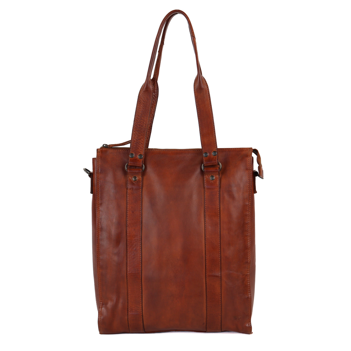 Hand-/schoudertas met laptopvak 15.6” 'Freya' cognac